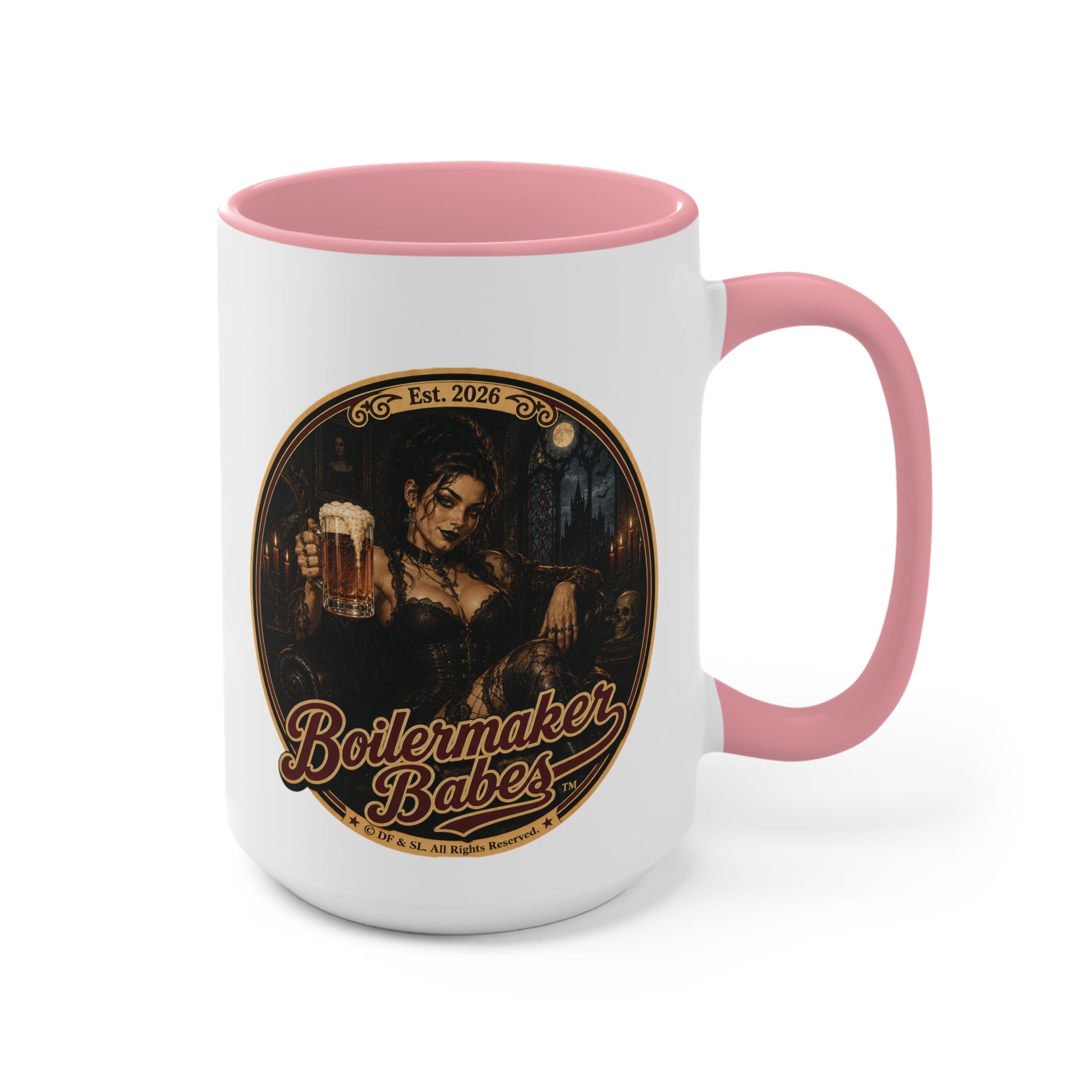 Spooki! (F) – 15oz. Accent Mug - Boilermaker Babes ™ Vintage Style Pin-Up Art