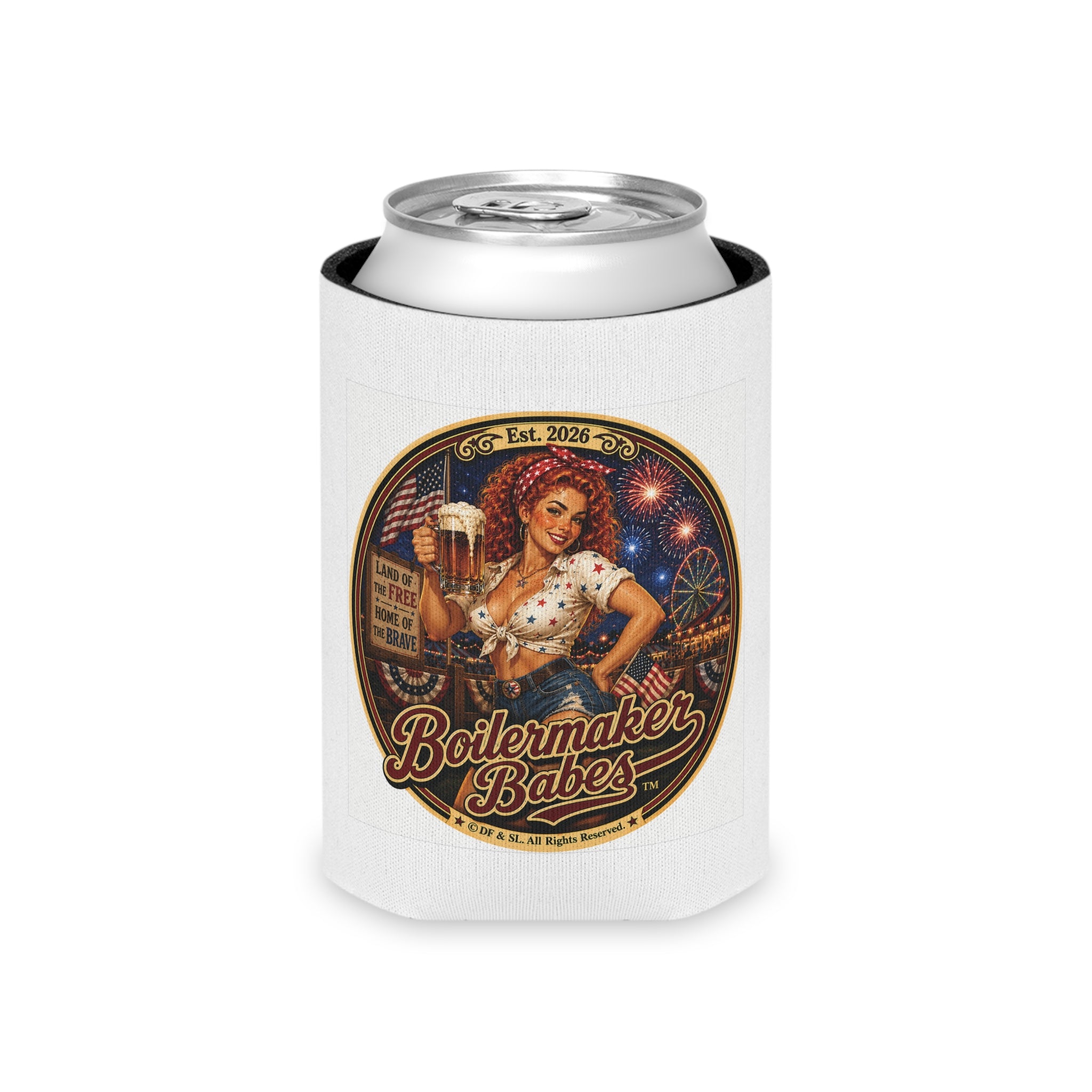 250! (F) – Can Sleeve - Boilermaker Babes ™ Vintage Style Pin-Up Art