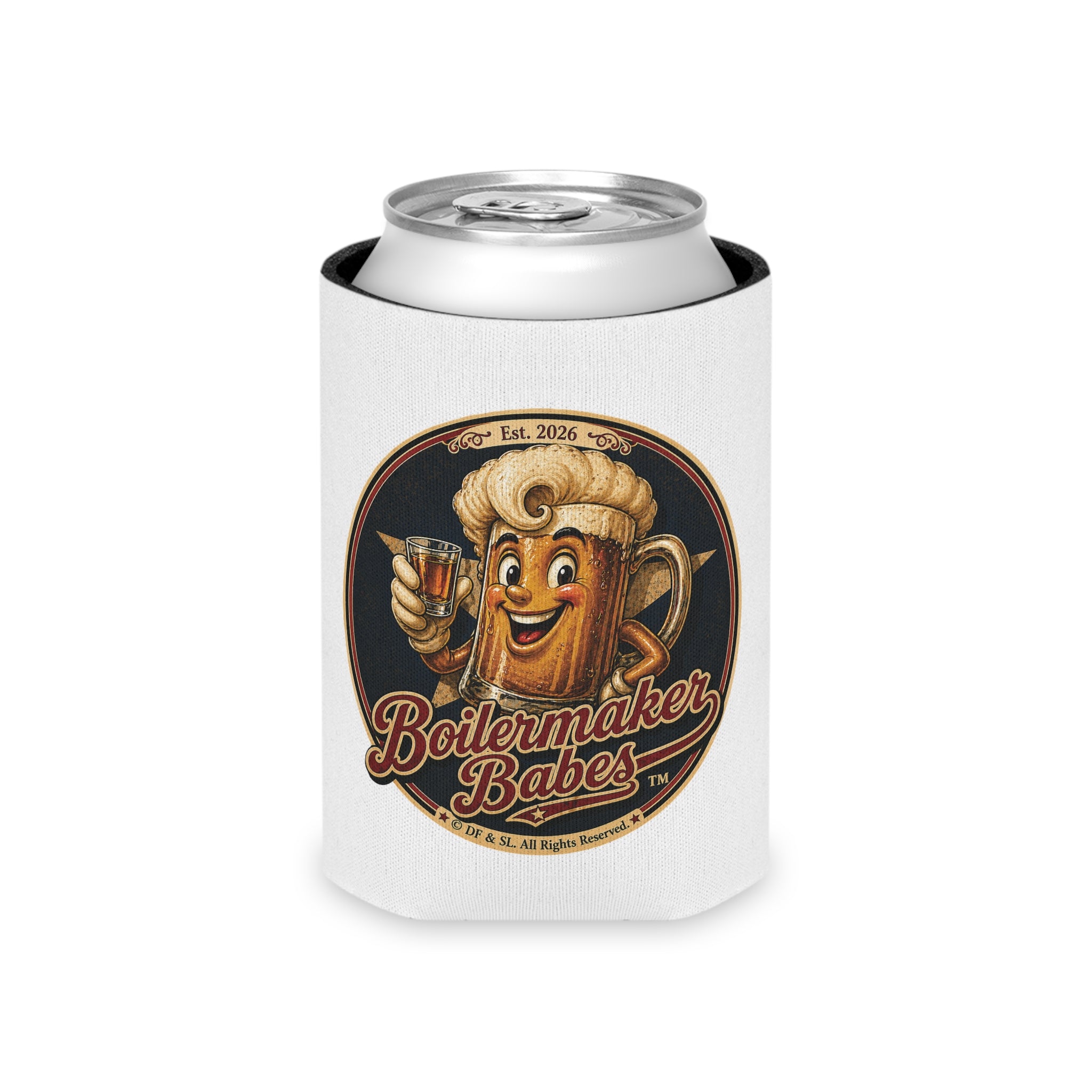 BB! (F) – Can Sleeve - Boilermaker Babes ™ Vintage Style Pin-Up Art