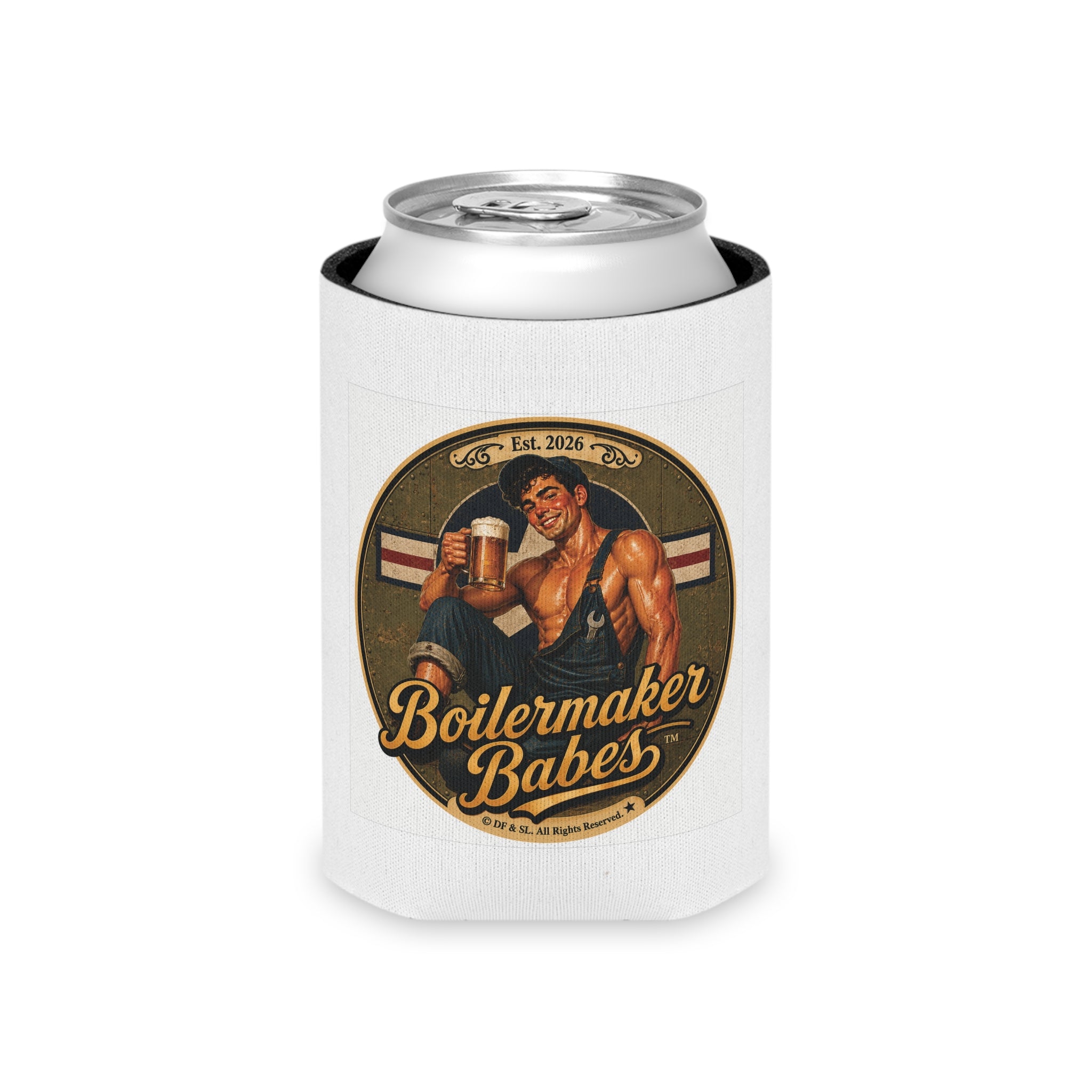 Mecham! (M) – Can Sleeve - Boilermaker Babes ™ Vintage Style Pin-Up Art
