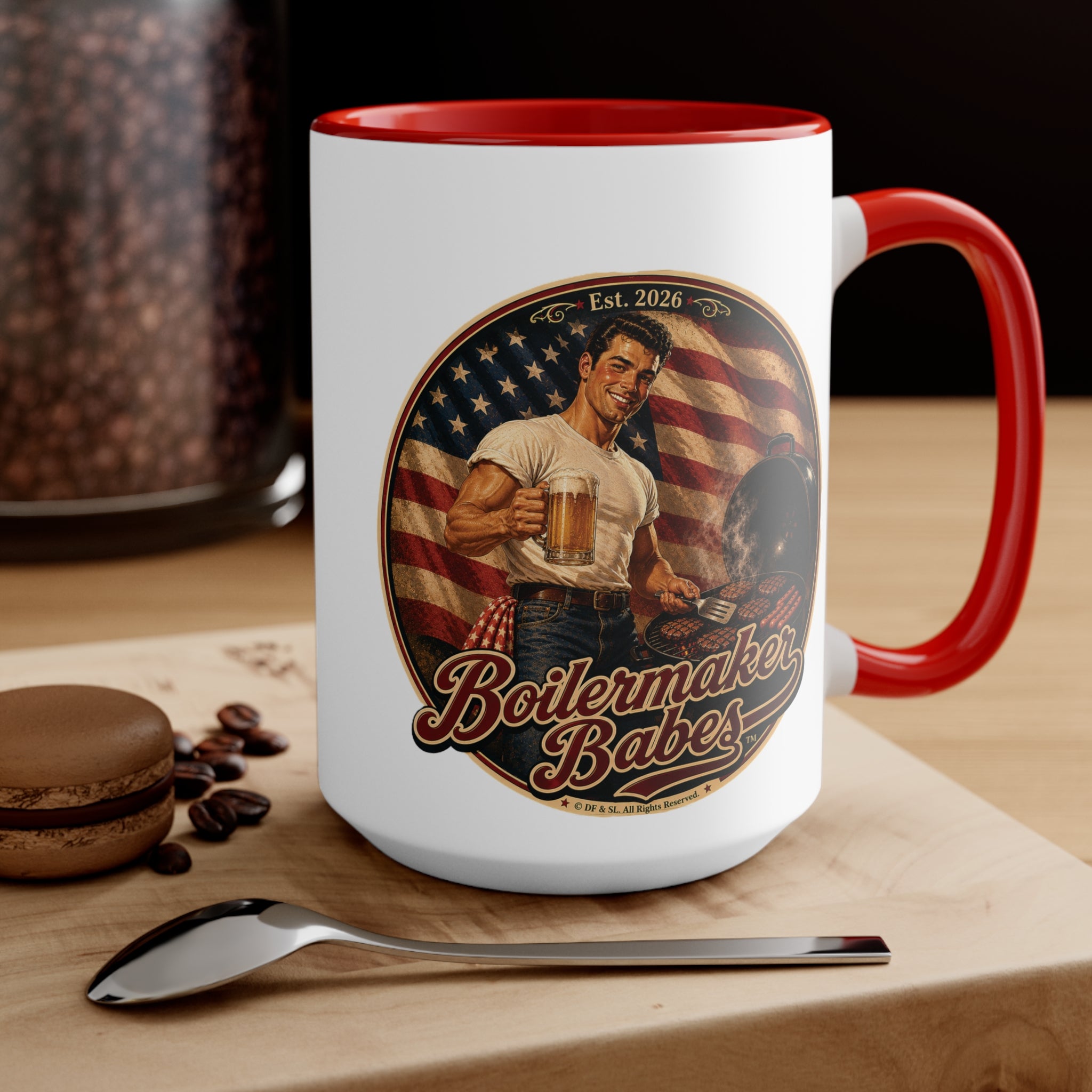 250! (M) – 15oz. Accent Mug - Boilermaker Babes ™ Vintage Style Pin-Up Art
