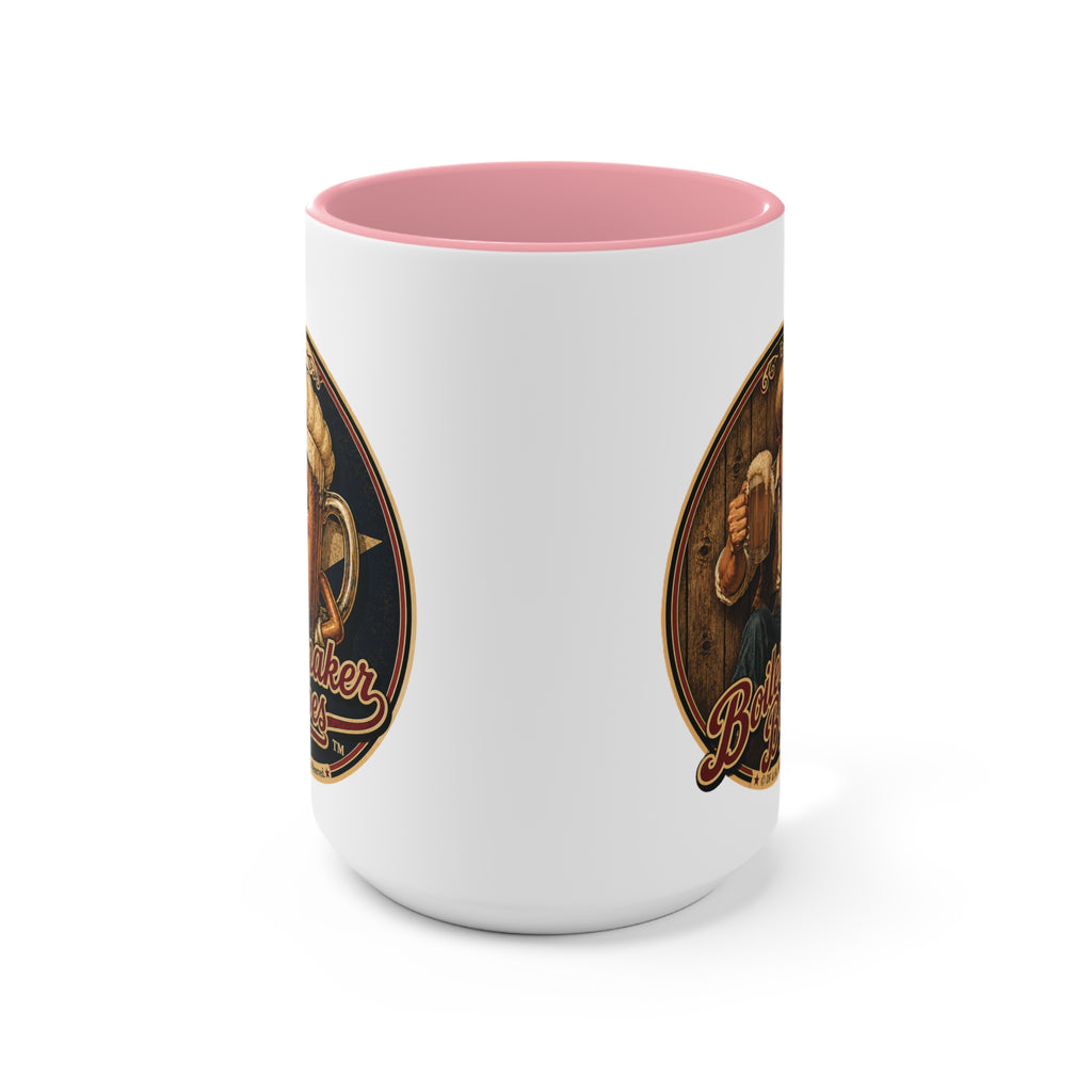 Cowboy Up! (M) – 15oz. Accent Mug - Boilermaker Babes ™ Vintage Style Pin-Up Art