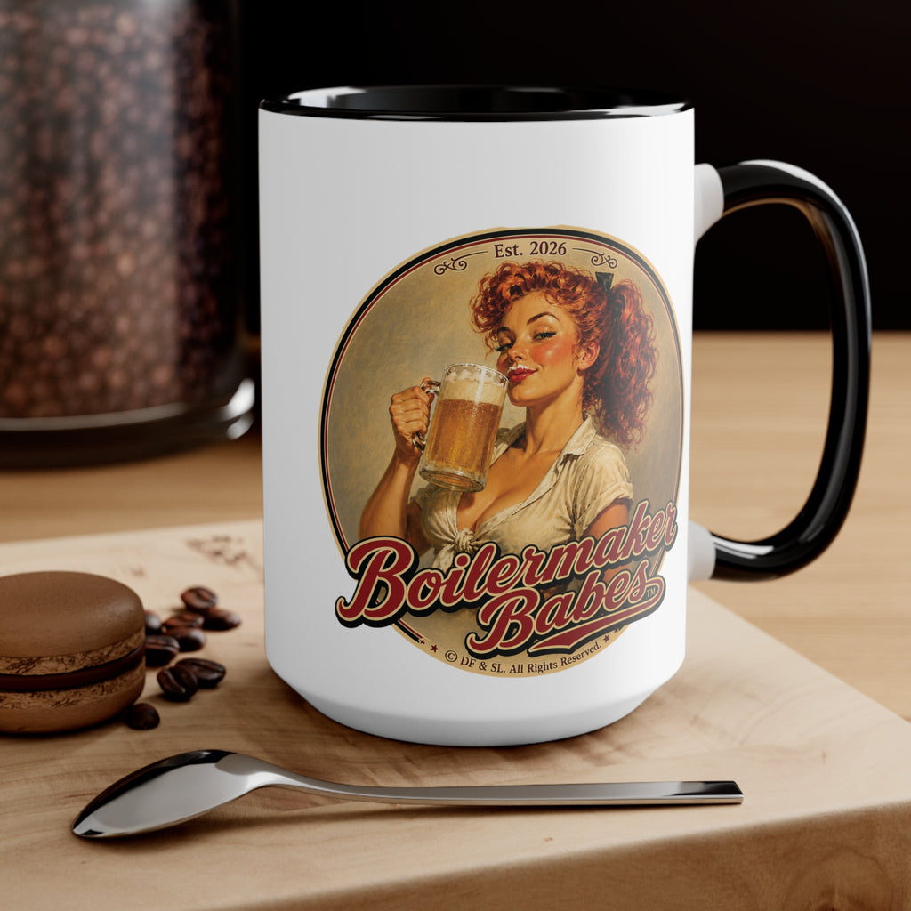 Thursti! (F) – 15oz. Accent Mug - Boilermaker Babes ™ Vintage Style Pin-Up Art