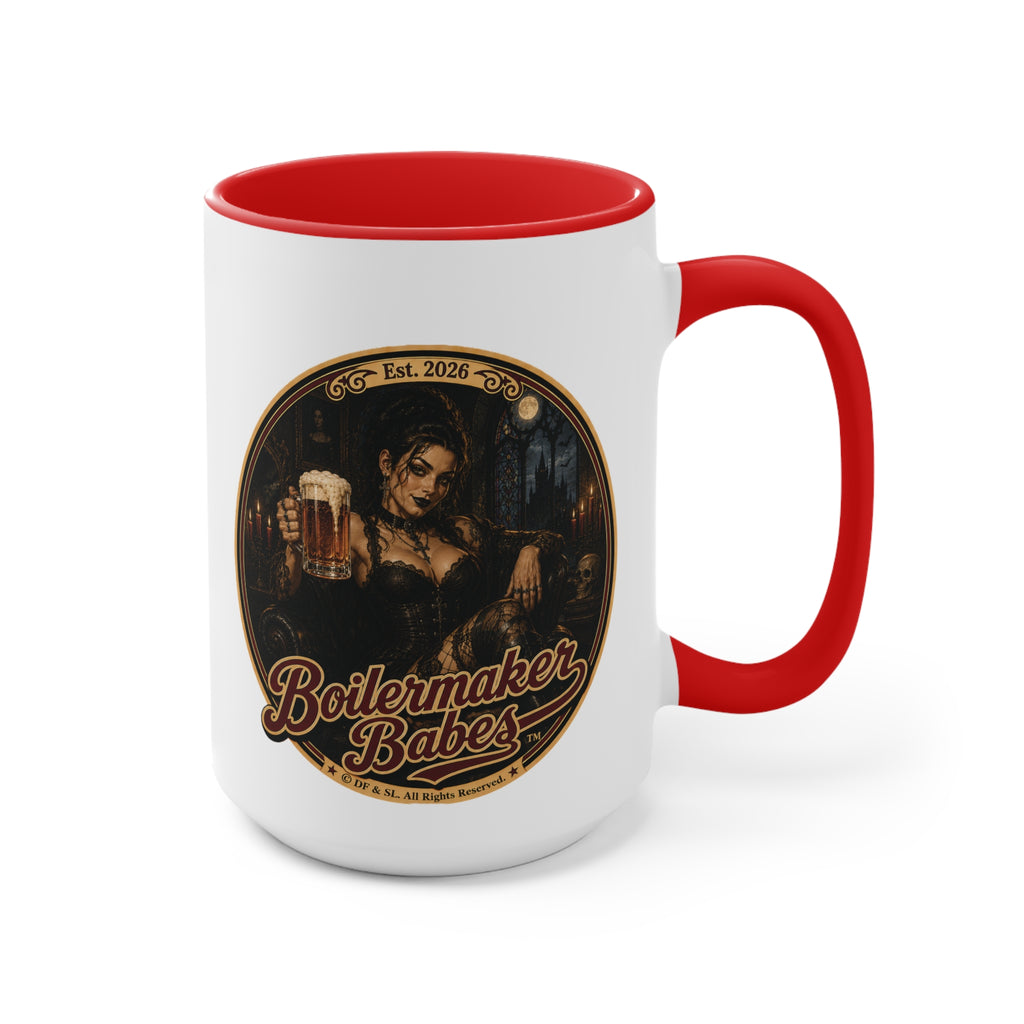 Spooki! (F) – 15oz. Accent Mug - Boilermaker Babes ™ Vintage Style Pin-Up Art