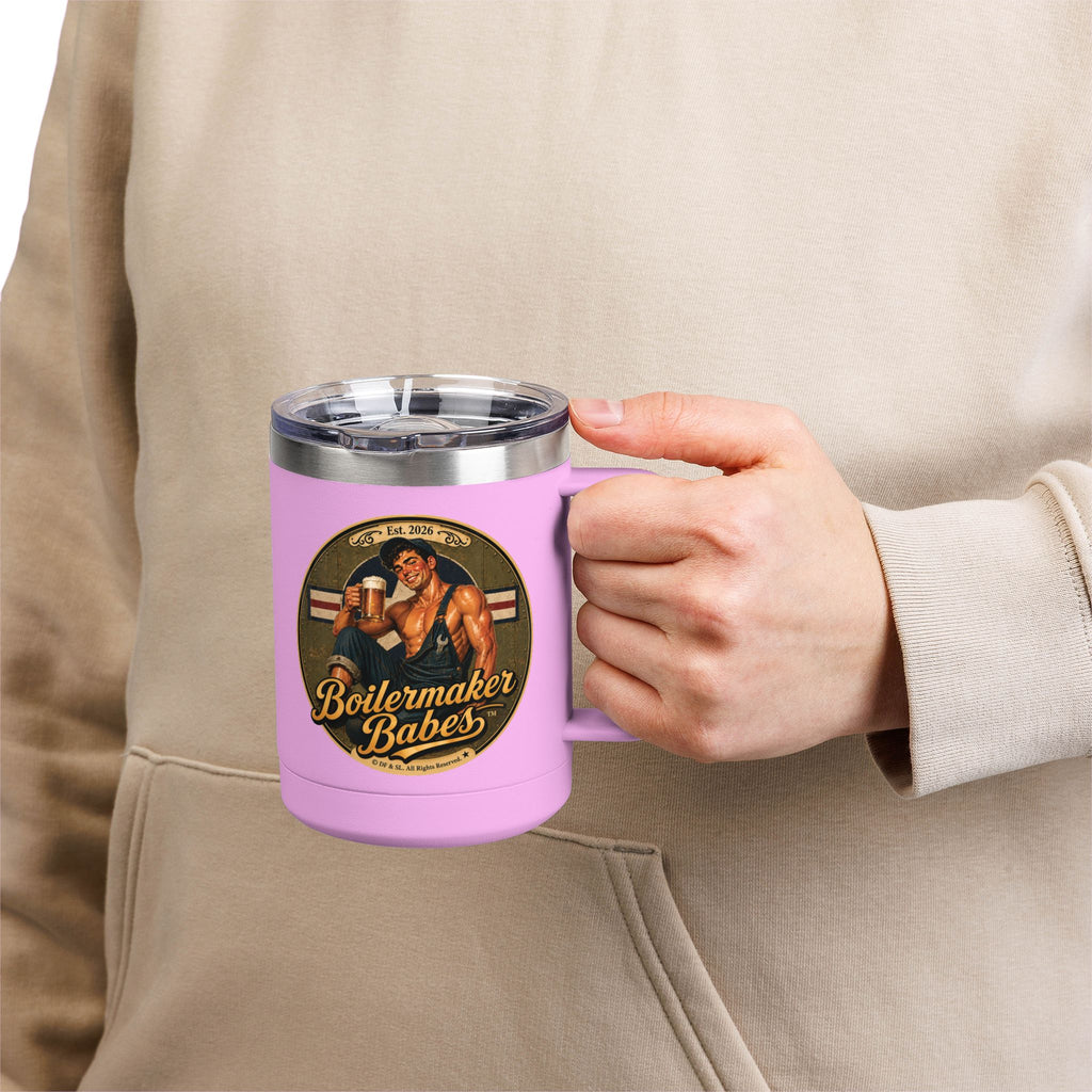 Mecham! (M) – 15oz. Insulated Mug - Boilermaker Babes ™ Vintage Style Pin-Up Art