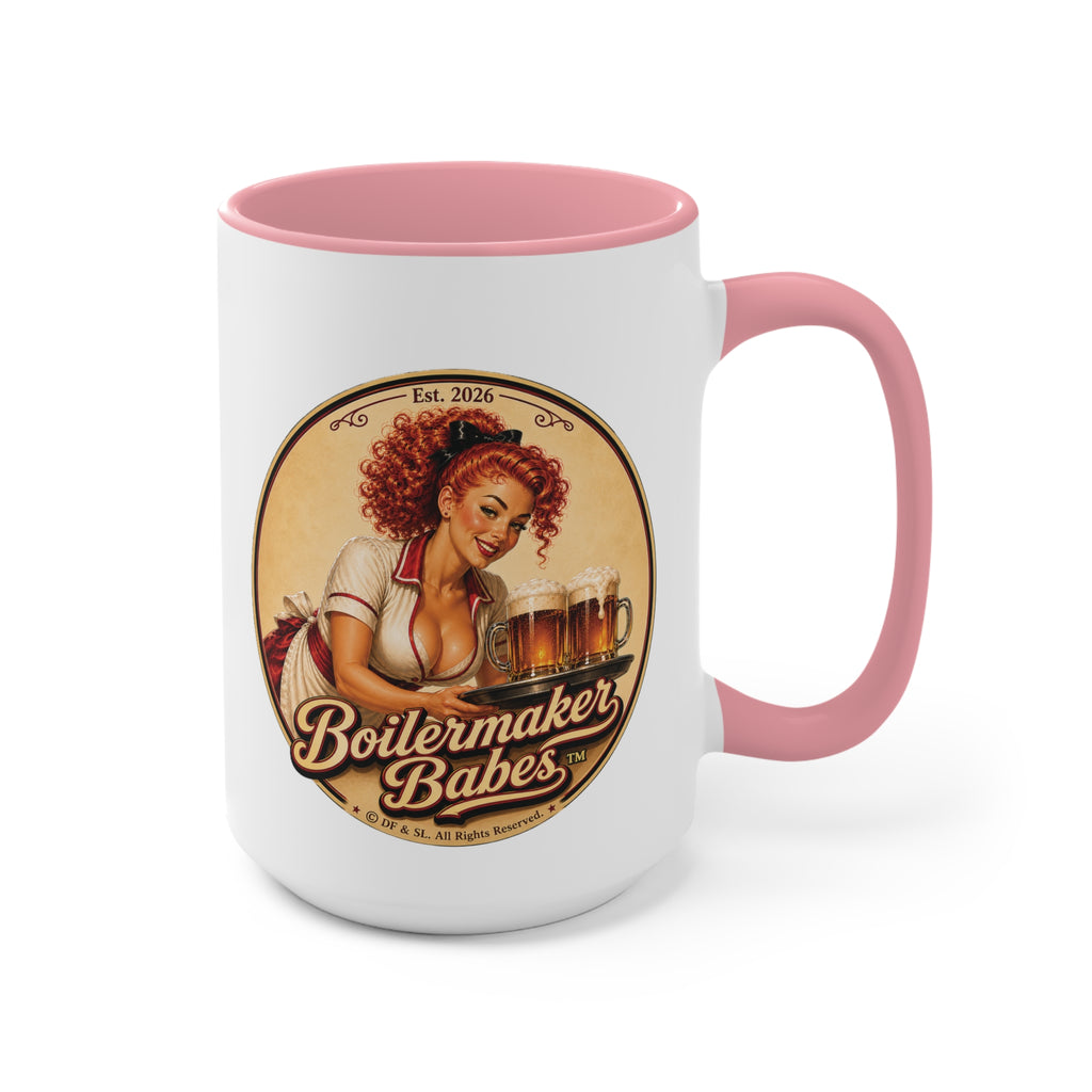 BB! (F) – 15oz. Accent Mug - Boilermaker Babes ™ Vintage Style Pin-Up Art
