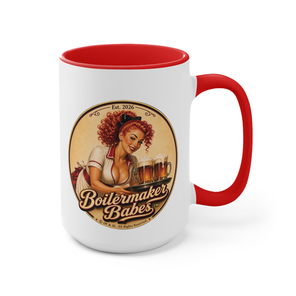 BB! (F) – 15oz. Accent Mug - Boilermaker Babes ™ Vintage Style Pin-Up Art