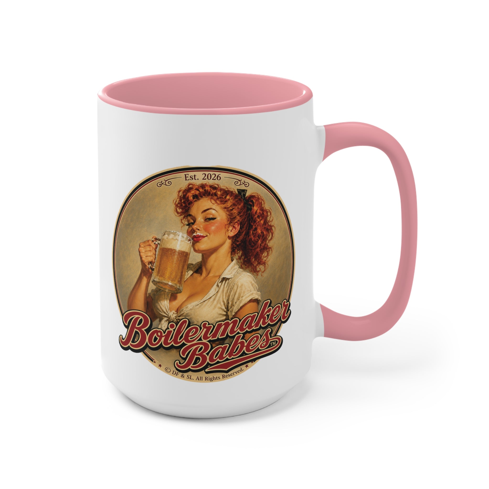 Thursti! (F) – 15oz. Accent Mug - Boilermaker Babes ™ Vintage Style Pin-Up Art