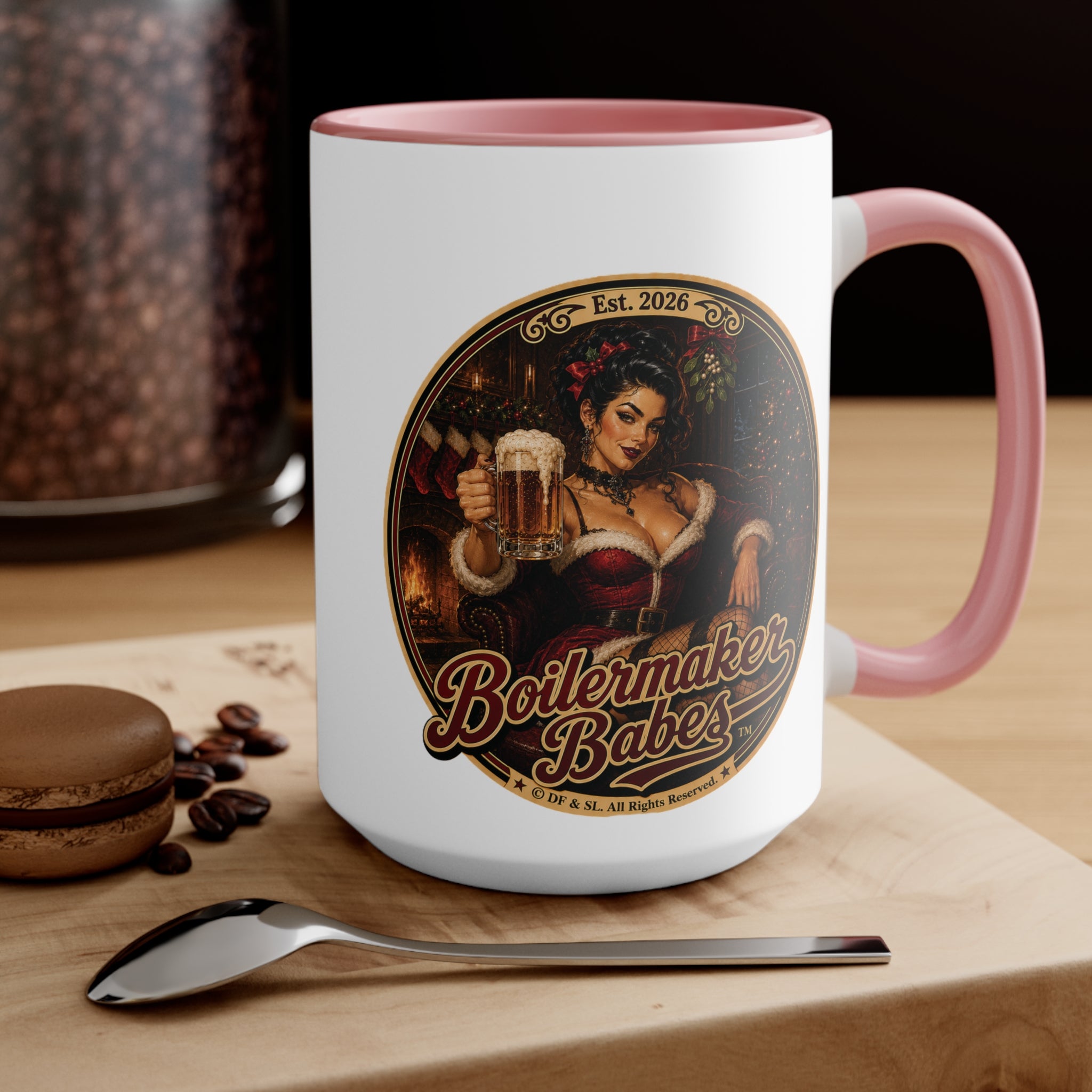 Sati! (F) – 15oz. Accent Mug - Boilermaker Babes ™ Vintage Style Pin-Up Art