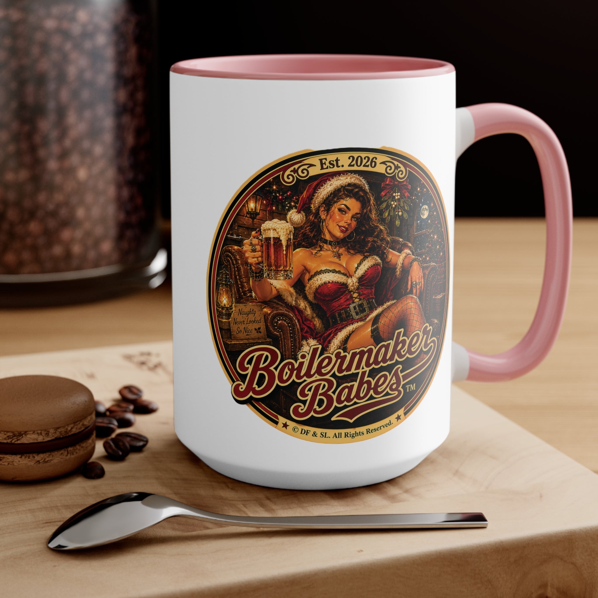 Claws! (F) – 15oz. Accent Mug - Boilermaker Babes ™ Vintage Style Pin-Up Art