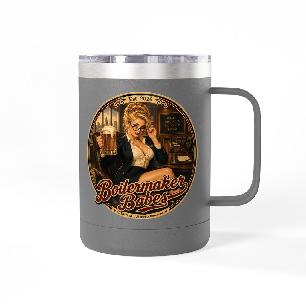 AB! (F) – 15oz. Insulated Mug - Boilermaker Babes ™ Vintage Style Pin-Up Art