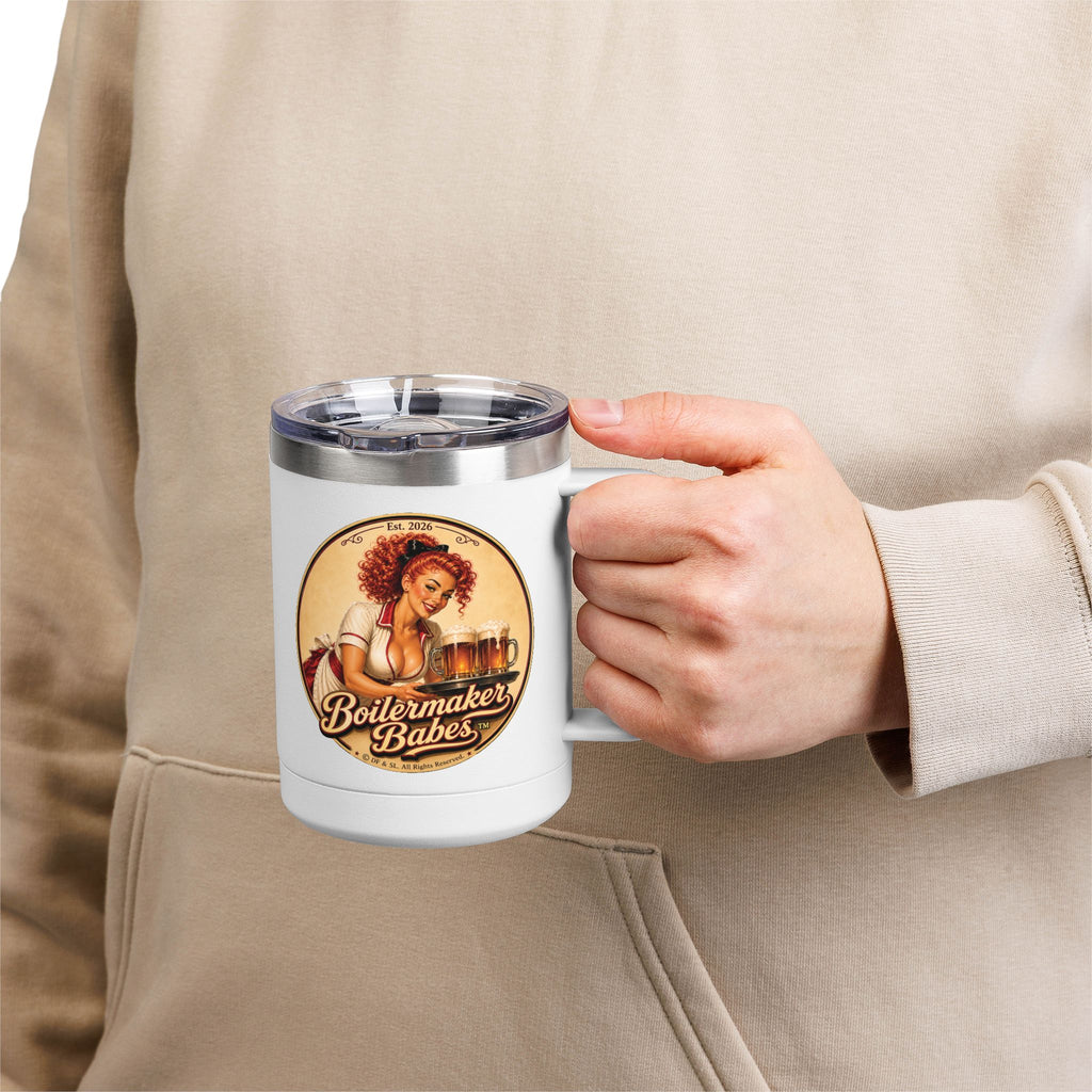 BB! (F) – 15oz. Insulated Mug - Boilermaker Babes ™ Vintage Style Pin-Up Art