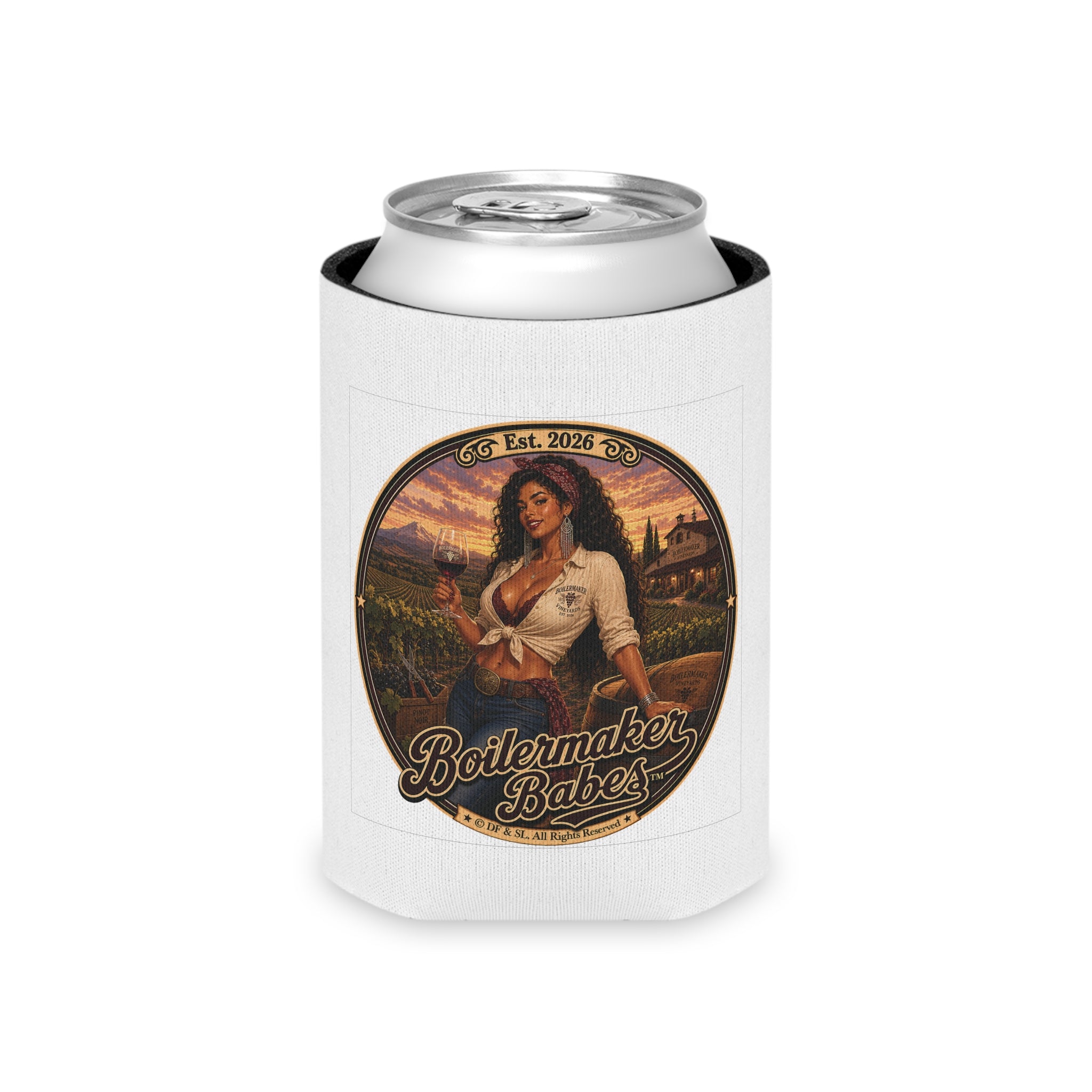 Vini! (M) – Can Sleeve - Boilermaker Babes ™ Vintage Style Pin-Up Art