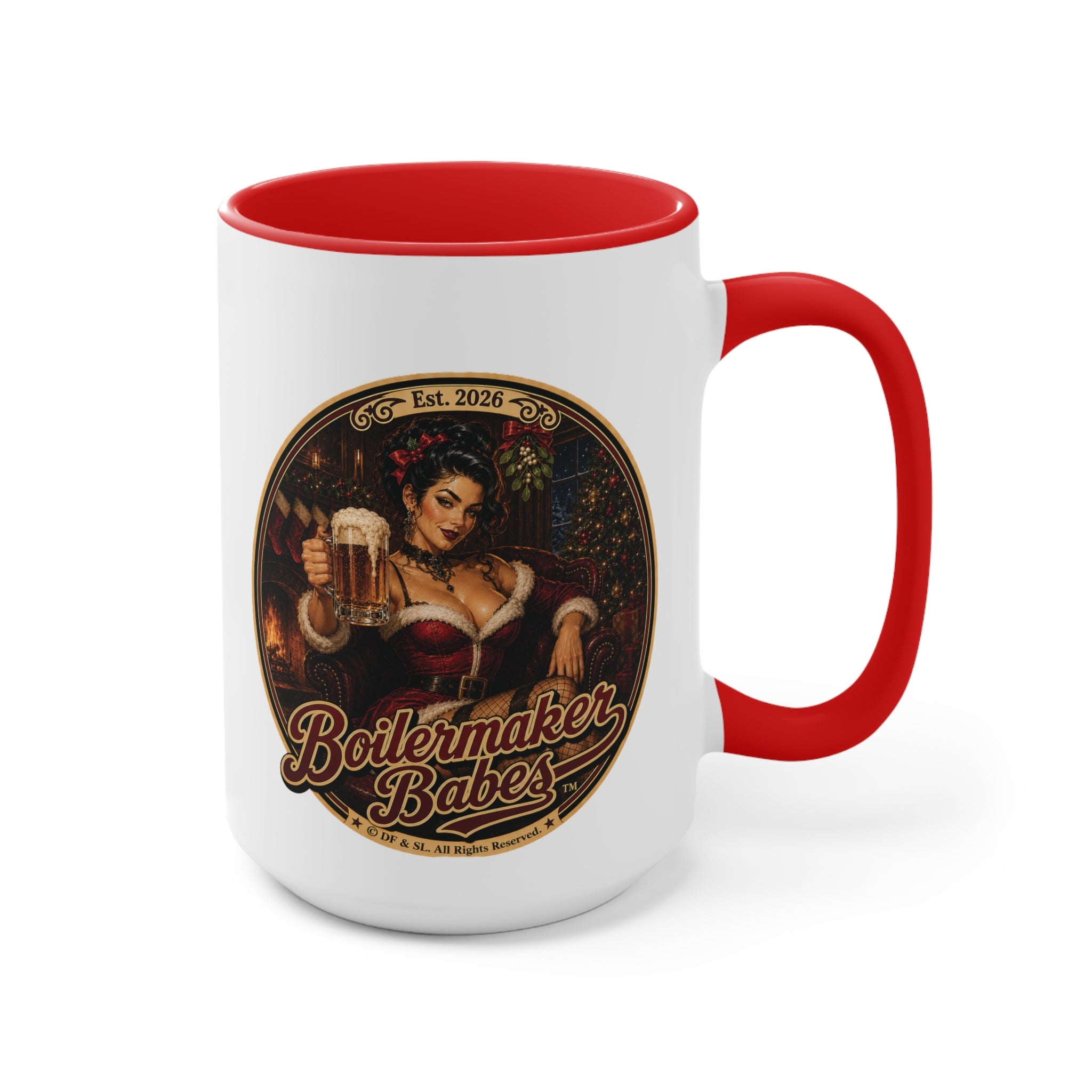 Sati! (F) – 15oz. Accent Mug - Boilermaker Babes ™ Vintage Style Pin-Up Art