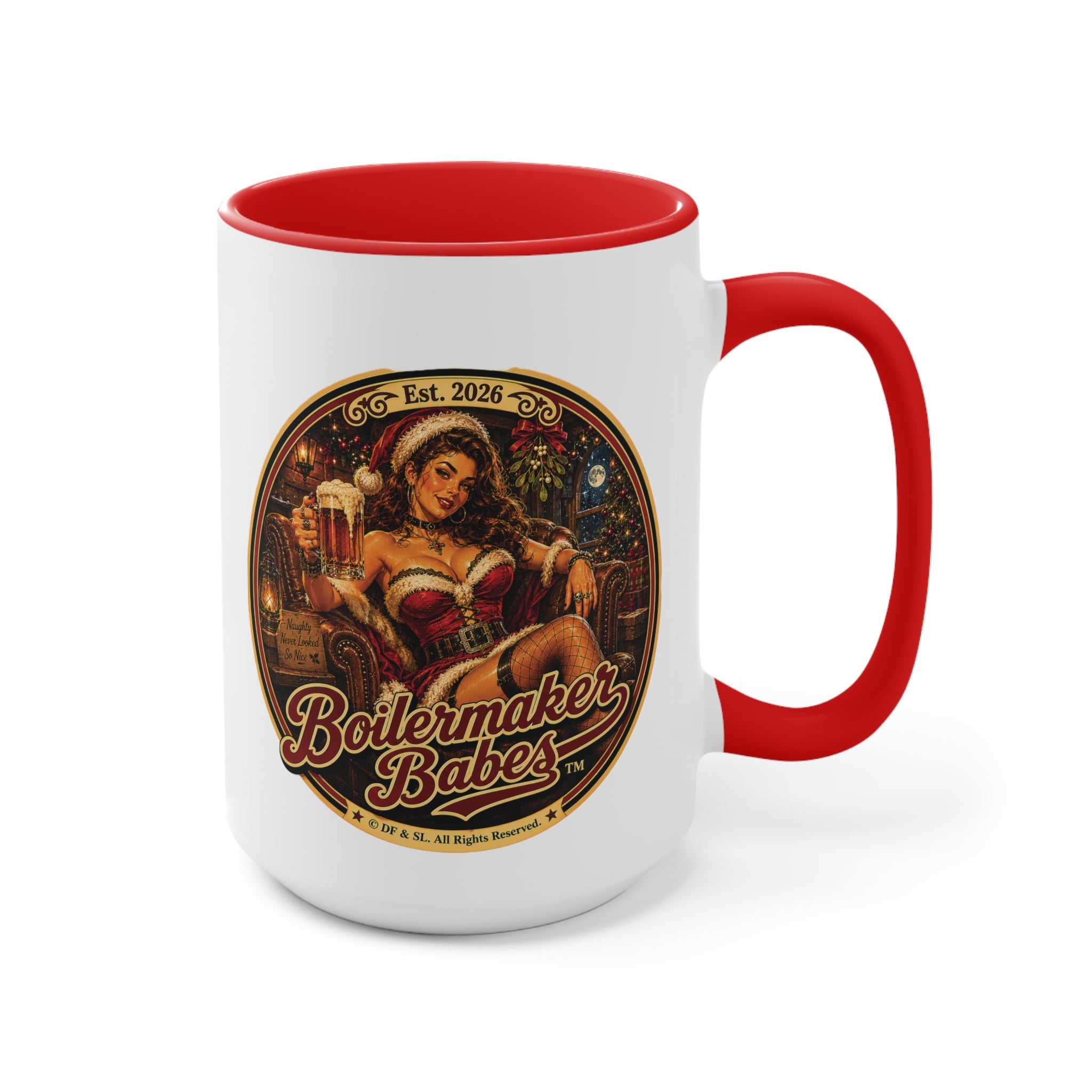 Claws! (F) – 15oz. Accent Mug - Boilermaker Babes ™ Vintage Style Pin-Up Art