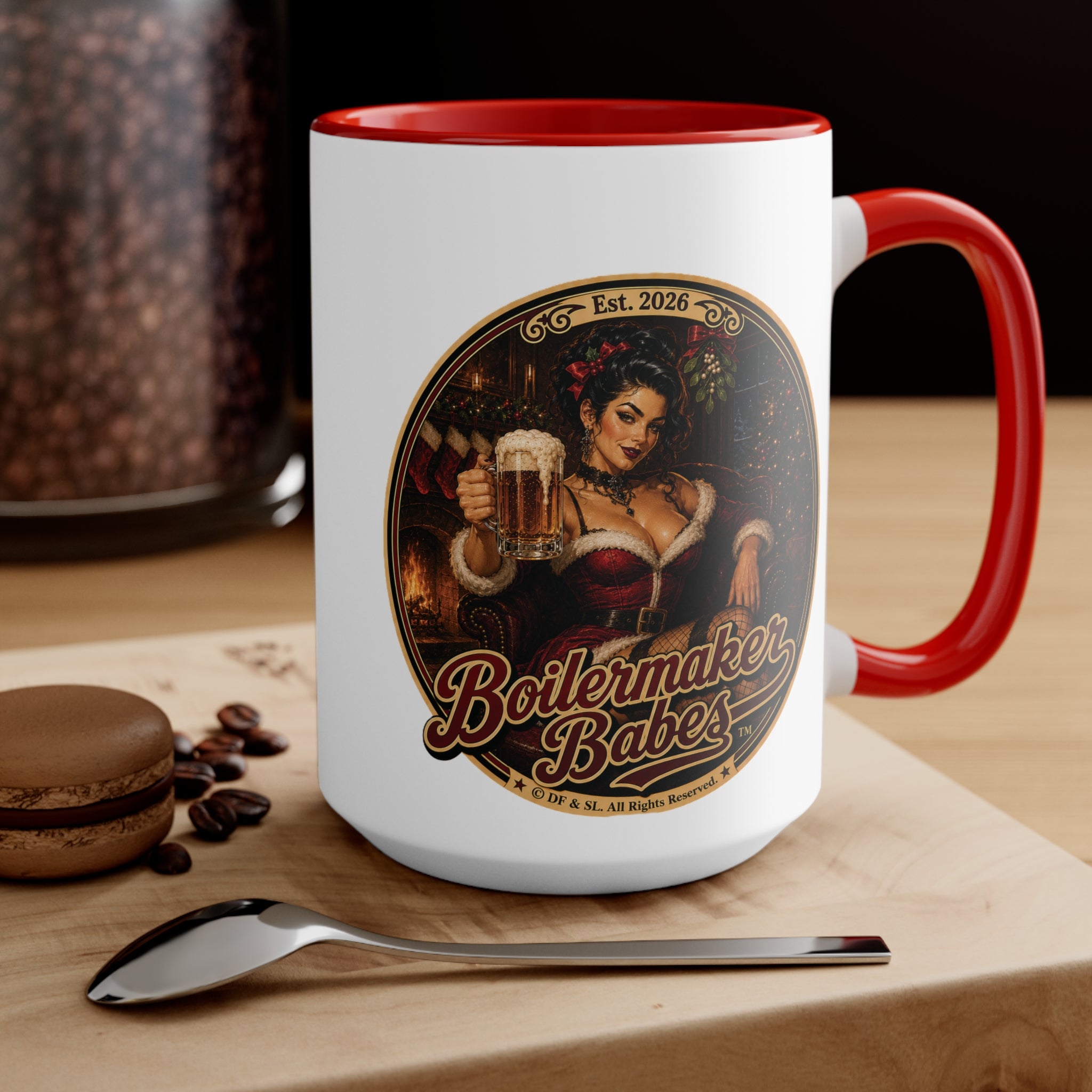 Sati! (F) – 15oz. Accent Mug - Boilermaker Babes ™ Vintage Style Pin-Up Art