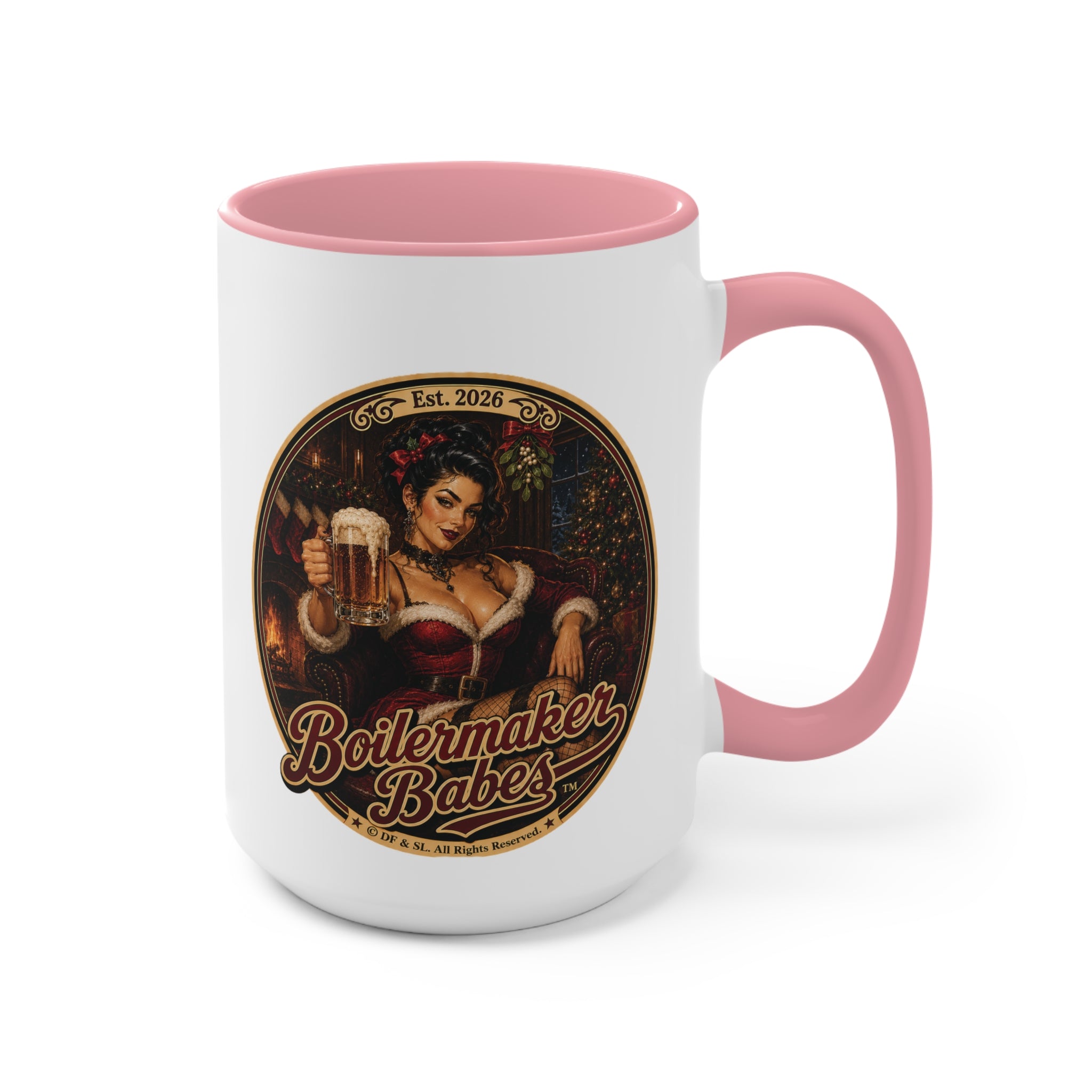 Sati! (F) – 15oz. Accent Mug - Boilermaker Babes ™ Vintage Style Pin-Up Art