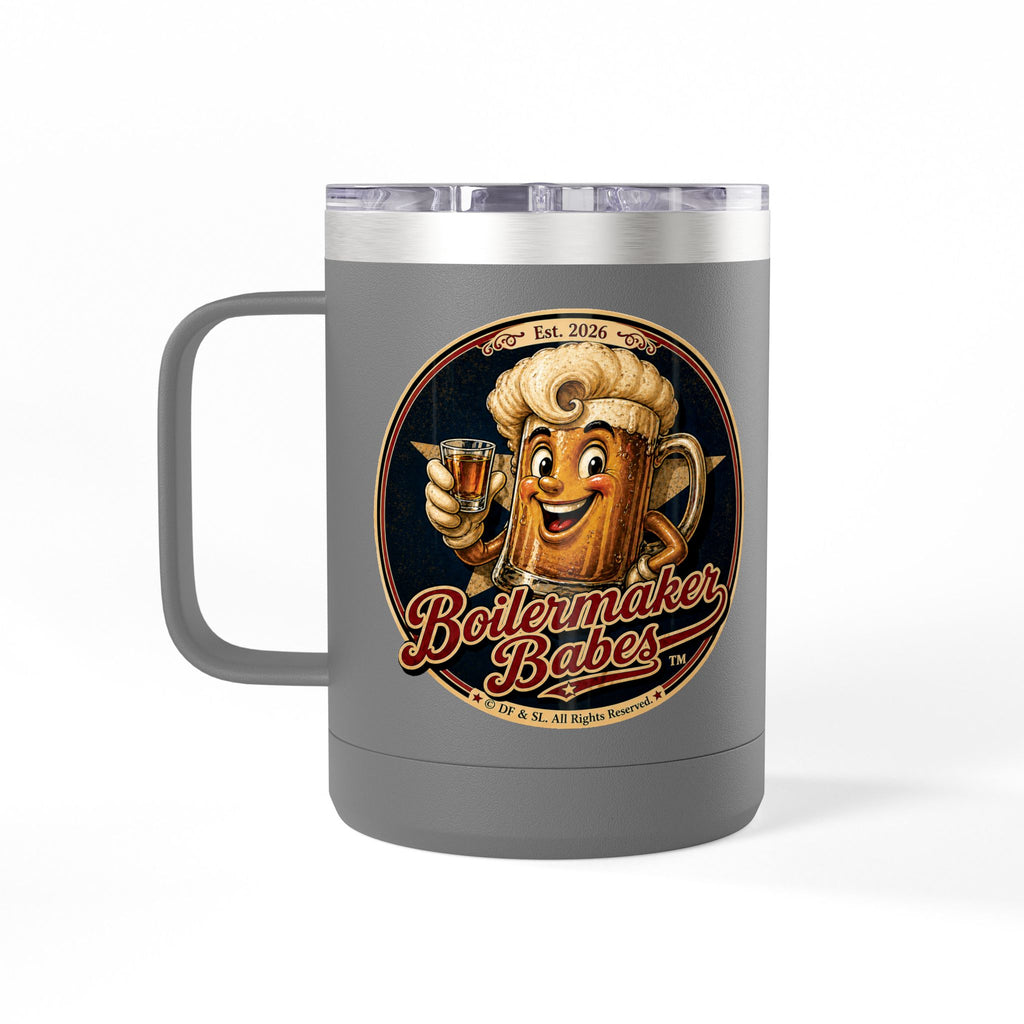 Claws! (F) – 15oz. Insulated Mug - Boilermaker Babes ™ Vintage Style Pin-Up Art