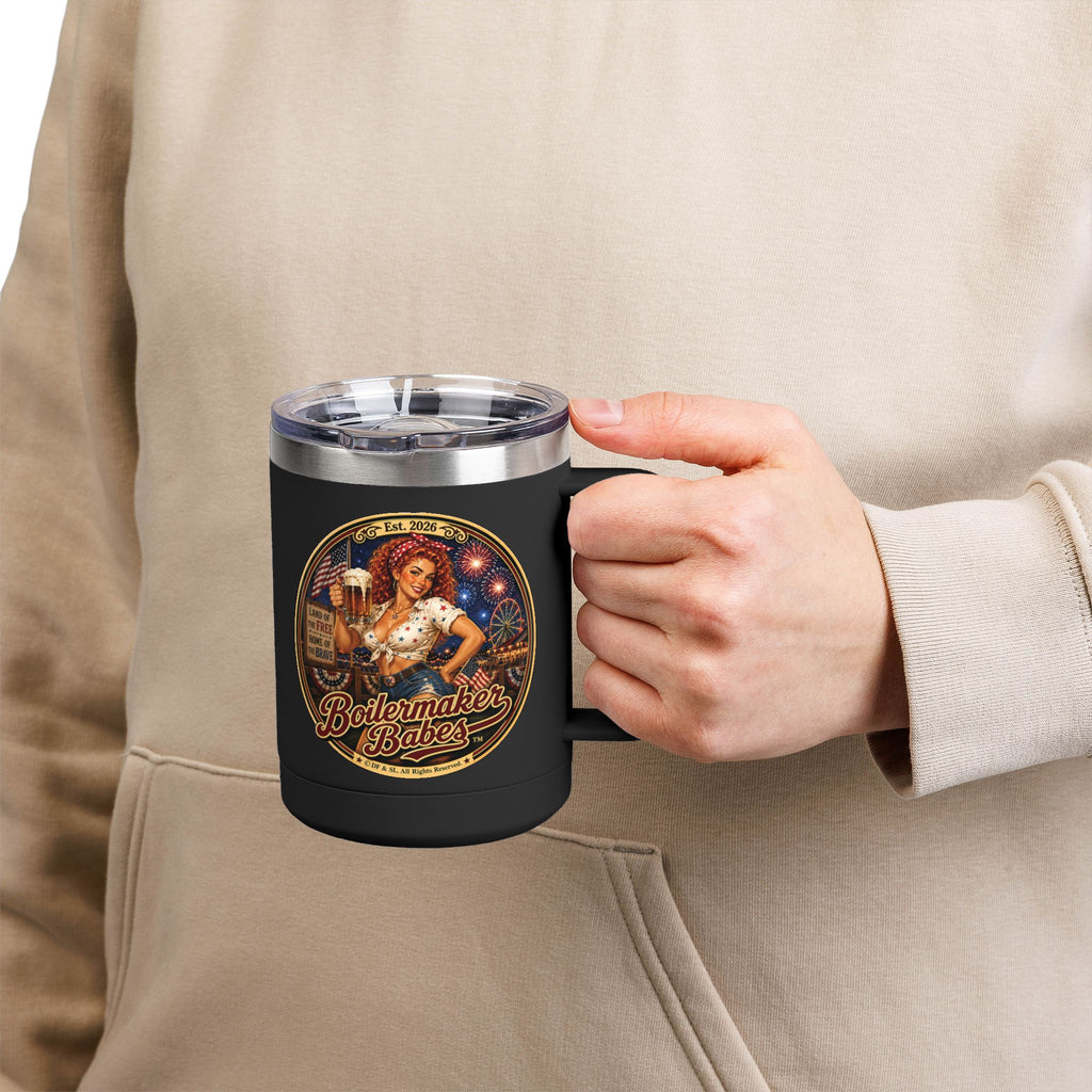 Xplore! (F)– 15oz. Insulated Mug - Boilermaker Babes ™ Vintage Style Pin-Up Art