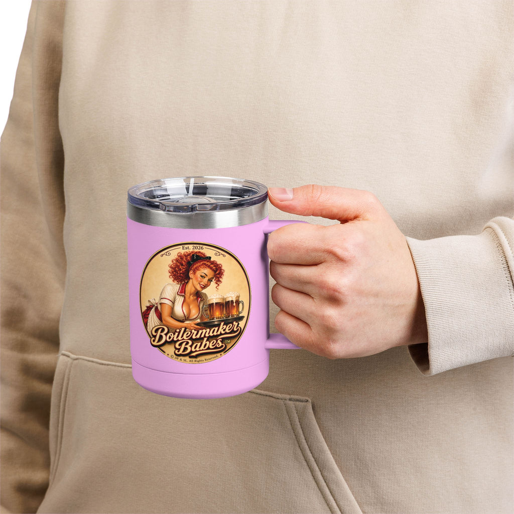 BB! (F) – 15oz. Insulated Mug - Boilermaker Babes ™ Vintage Style Pin-Up Art