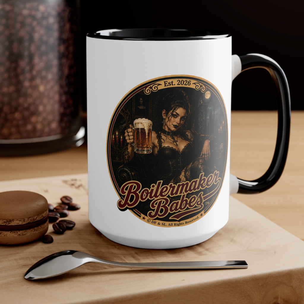 Spooki! (F) – 15oz. Accent Mug - Boilermaker Babes ™ Vintage Style Pin-Up Art
