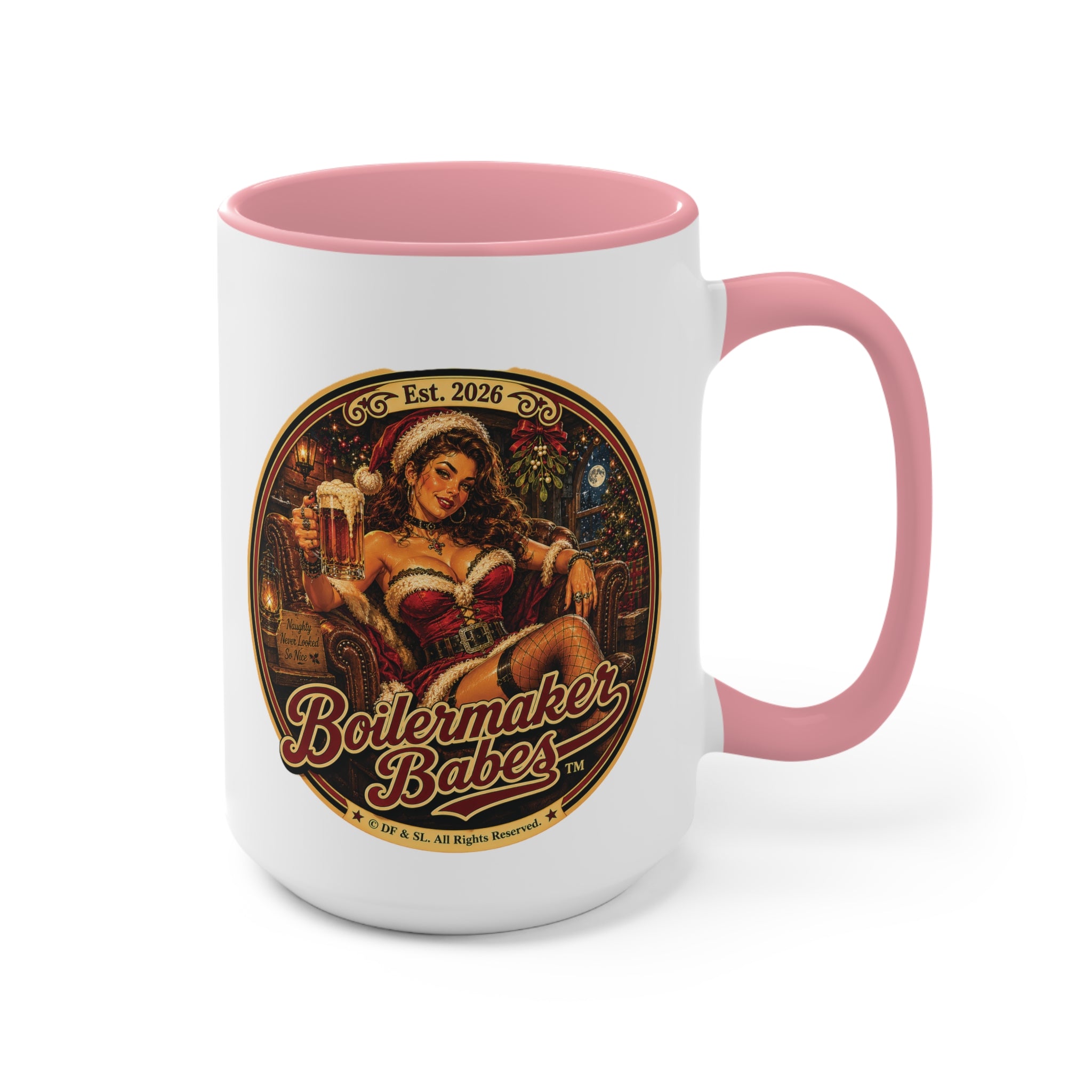 Claws! (F) – 15oz. Accent Mug - Boilermaker Babes ™ Vintage Style Pin-Up Art