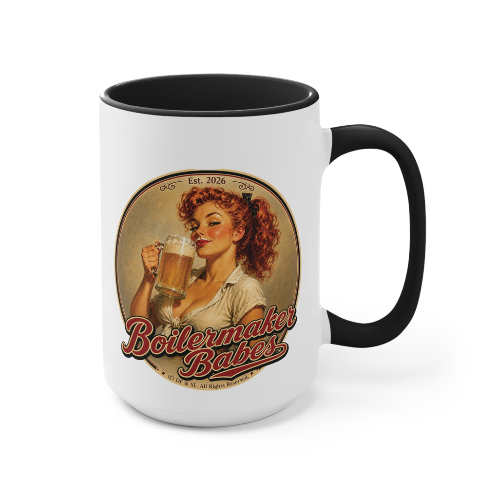 Thursti! (F) – 15oz. Accent Mug - Boilermaker Babes ™ Vintage Style Pin-Up Art