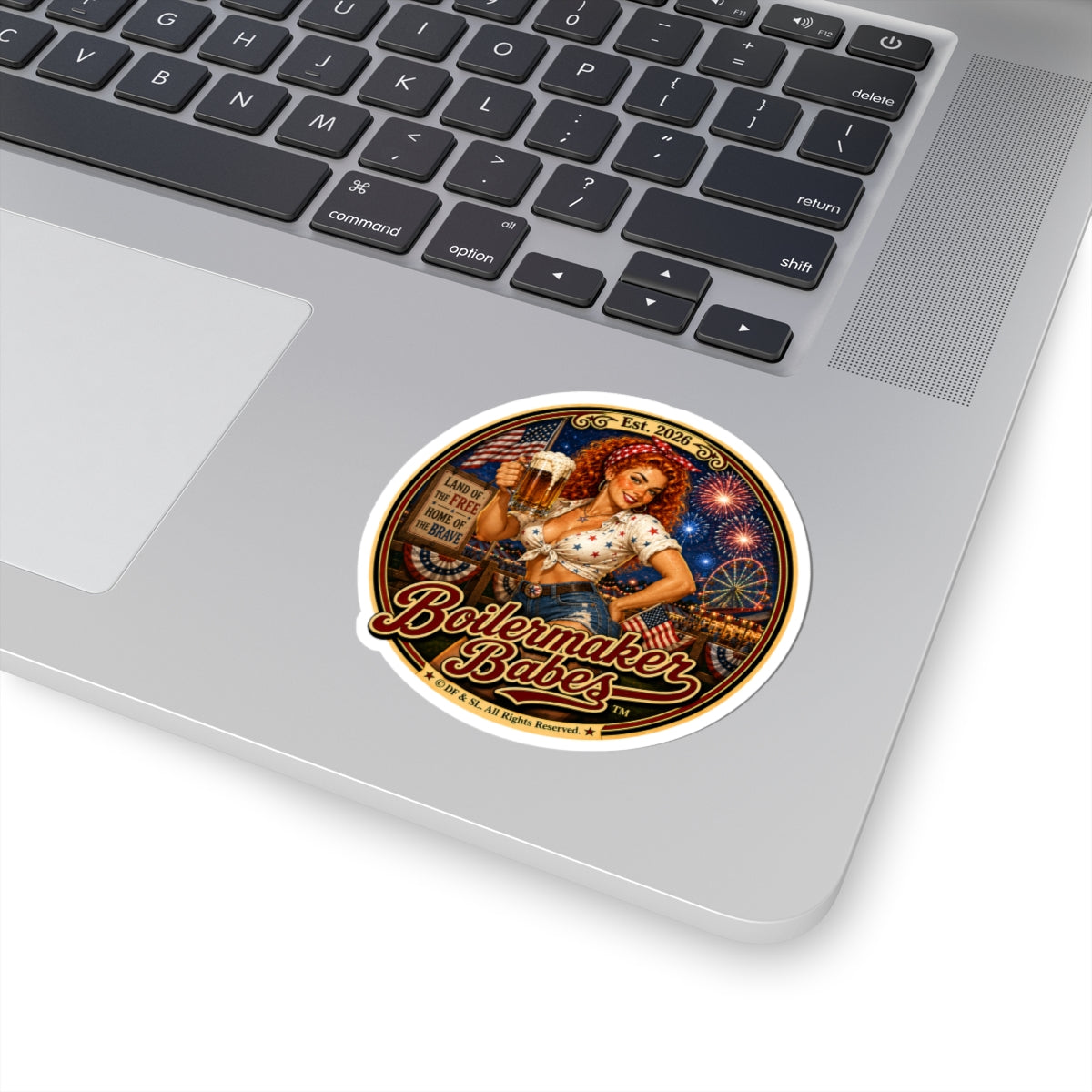 250! (F) - Boilermaker Babes ™   — Retro Patriotic Pin-Up Vinyl Custom Cut Sticker