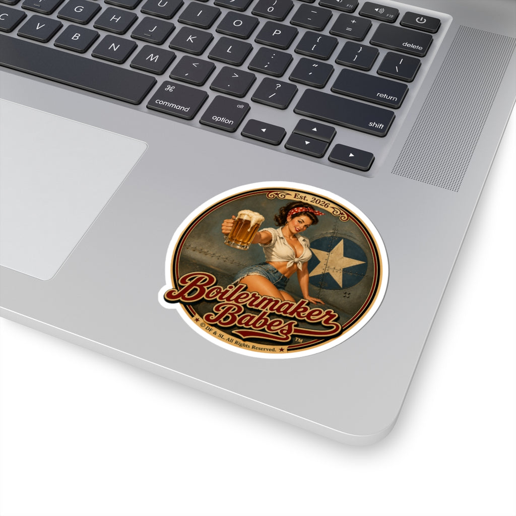 Rivets! (F) - Boilermaker Babes ™   — Retro Patriotic Pin-Up Vinyl Custom Cut Sticker