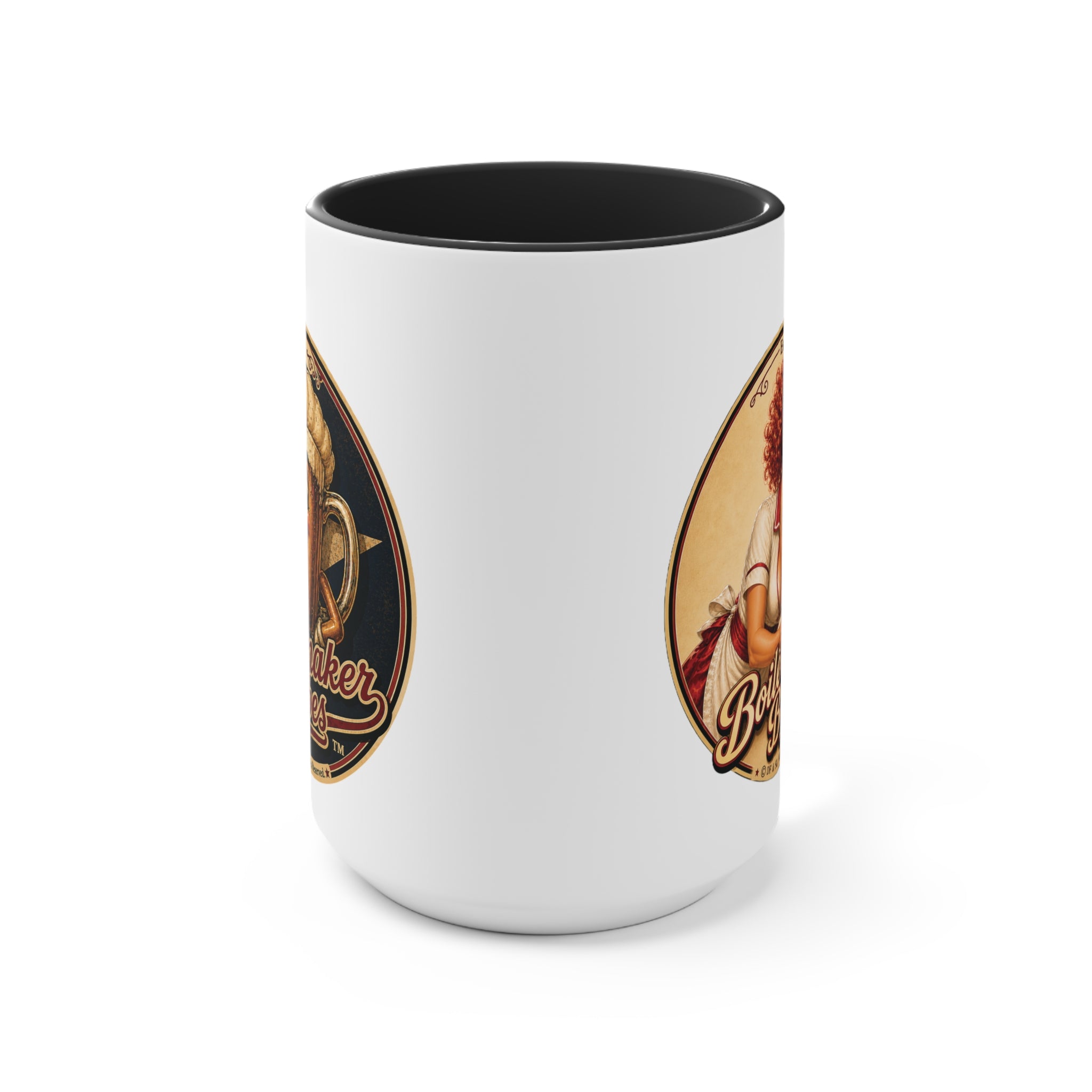 BB! (F) – 15oz. Accent Mug - Boilermaker Babes ™ Vintage Style Pin-Up Art