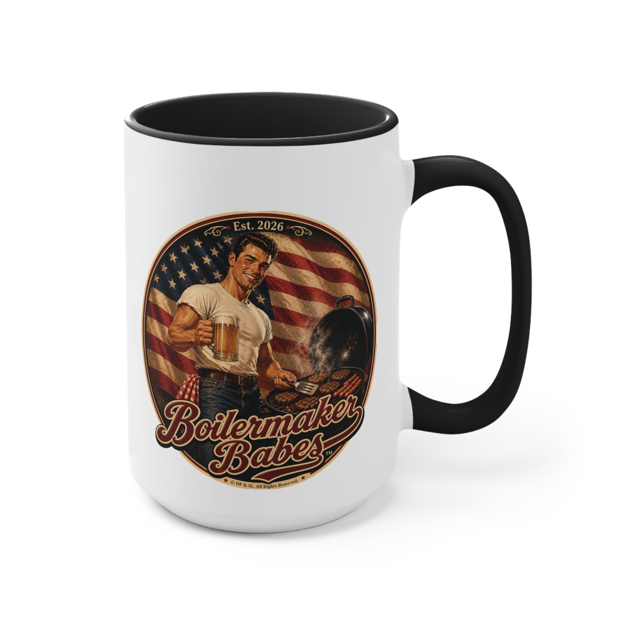 250! (M) – 15oz. Accent Mug - Boilermaker Babes ™ Vintage Style Pin-Up Art