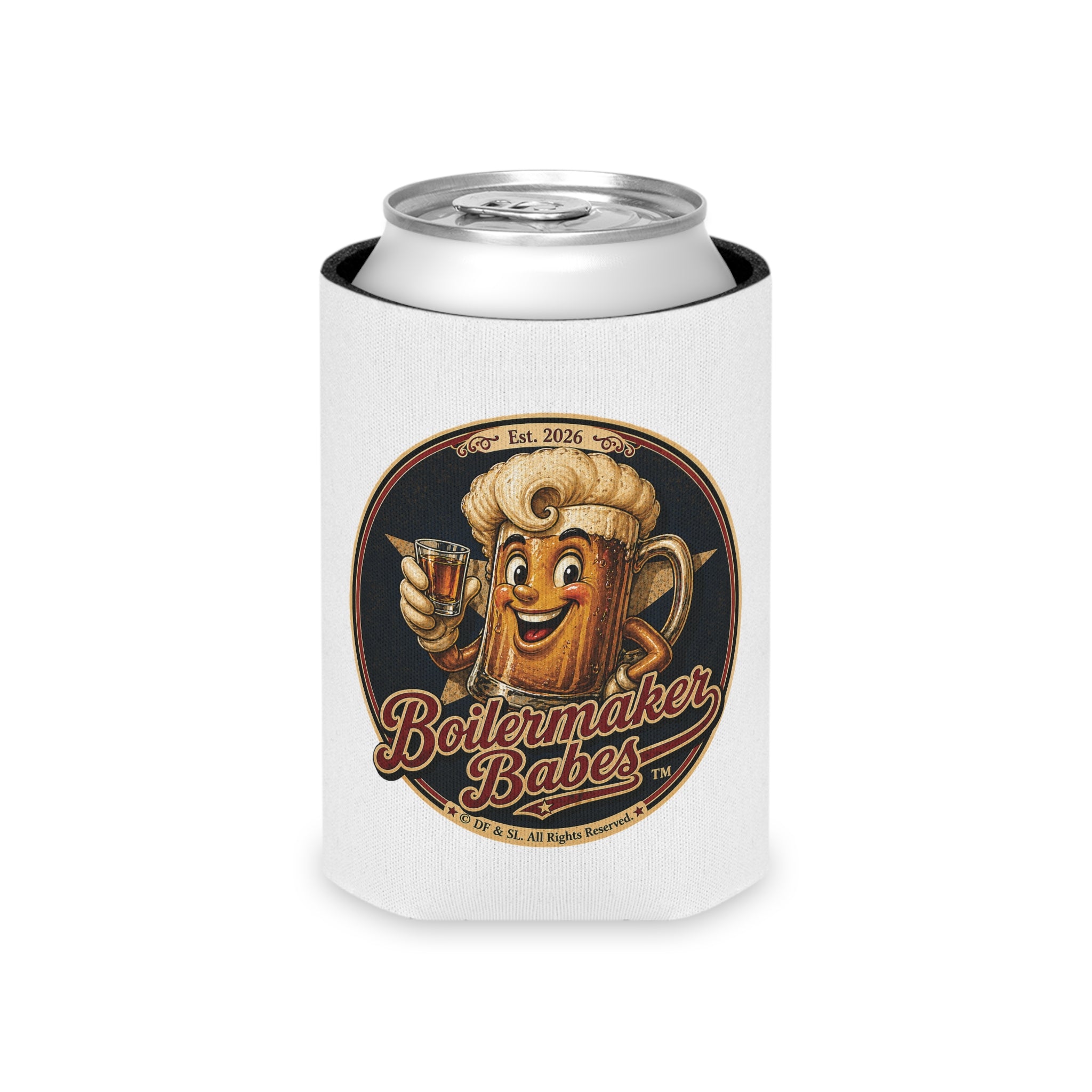 AB! (F) – Can Sleeve - Boilermaker Babes ™ Vintage Style Pin-Up Art