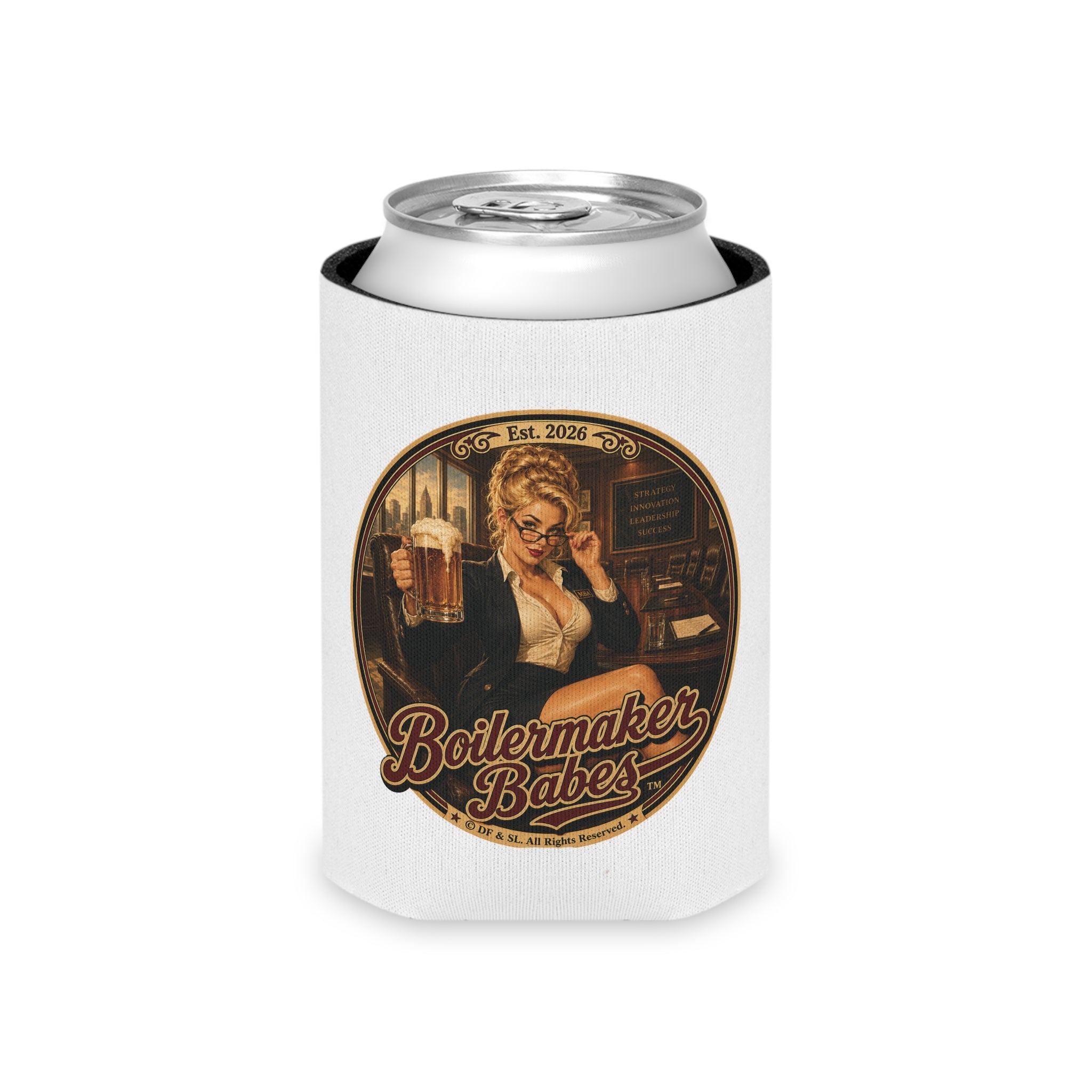 AB! (F) – Can Sleeve - Boilermaker Babes ™ Vintage Style Pin-Up Art