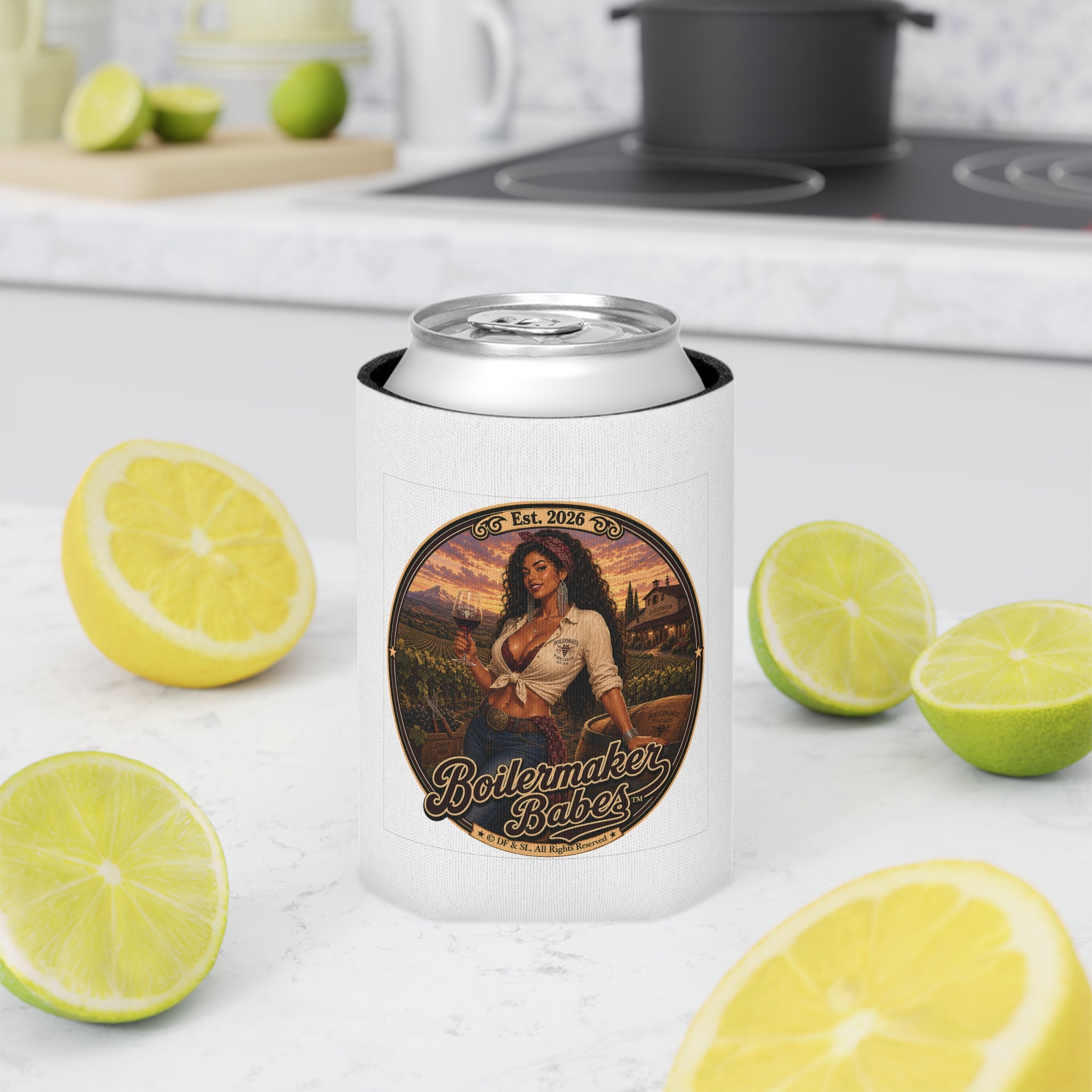 Vini! (M) – Can Sleeve - Boilermaker Babes ™ Vintage Style Pin-Up Art