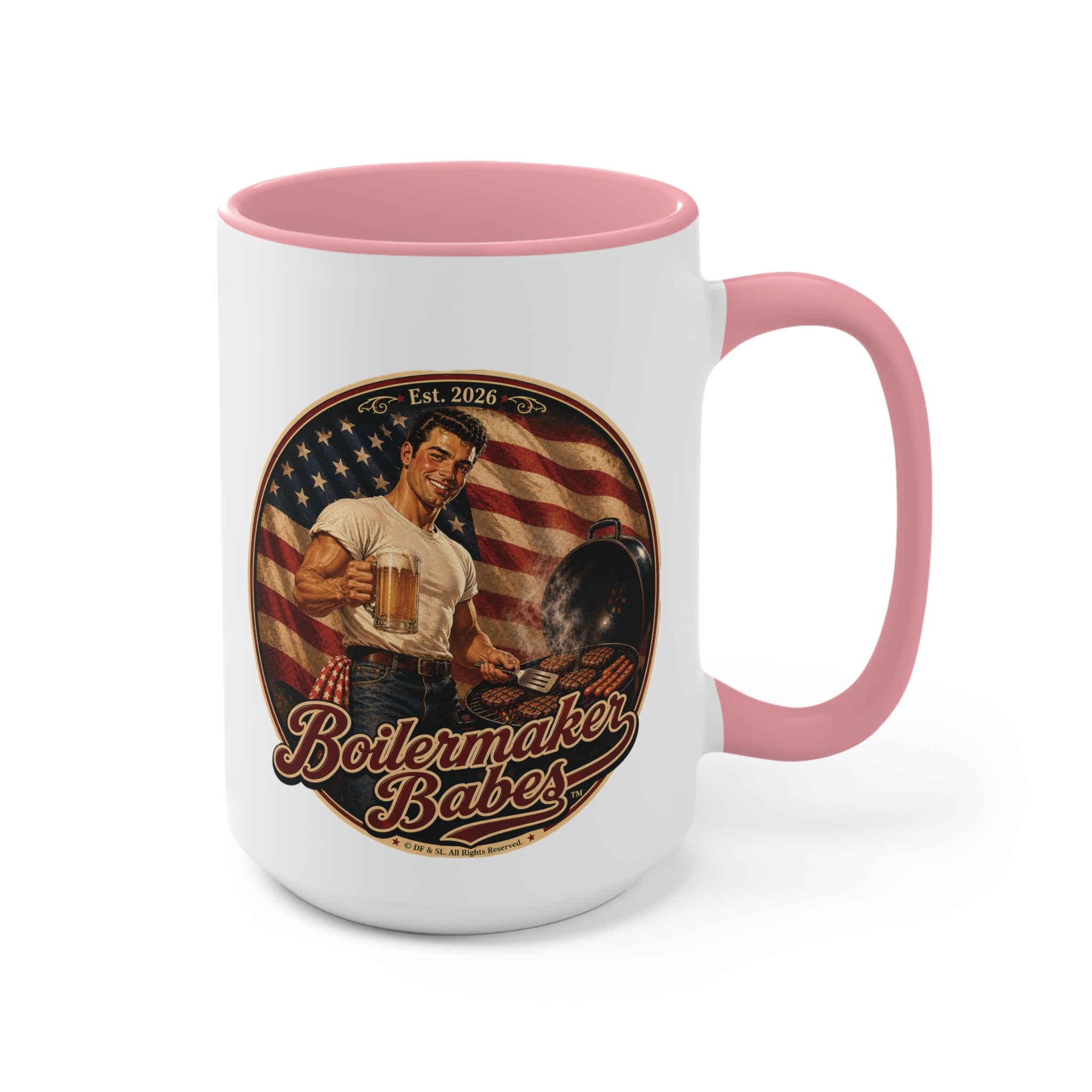 250! (M) – 15oz. Accent Mug - Boilermaker Babes ™ Vintage Style Pin-Up Art