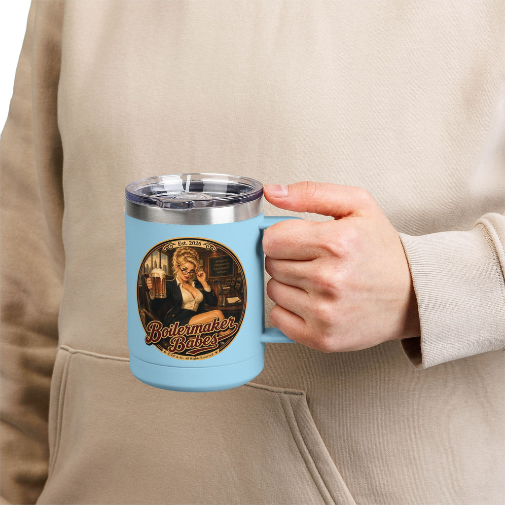 AB! (F) – 15oz. Insulated Mug - Boilermaker Babes ™ Vintage Style Pin-Up Art