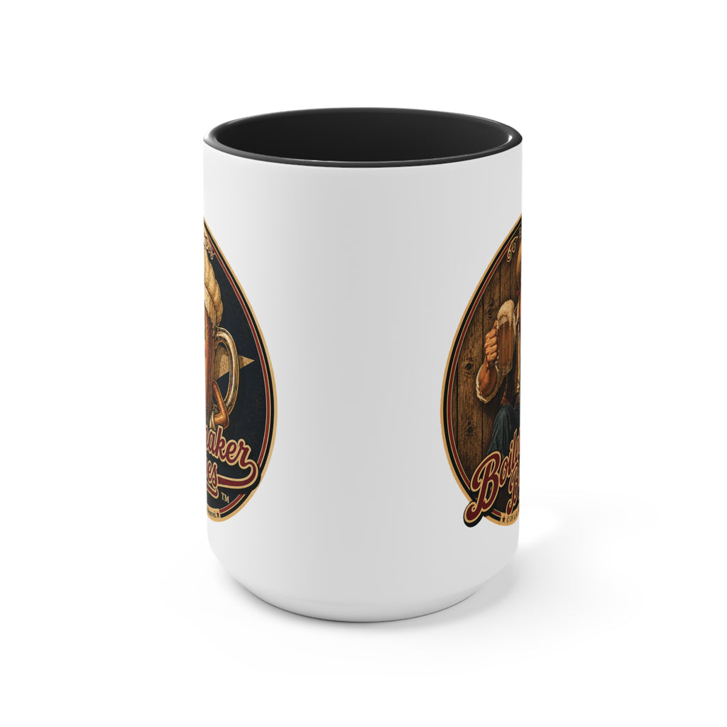Cowboy Up! (M) – 15oz. Accent Mug - Boilermaker Babes ™ Vintage Style Pin-Up Art