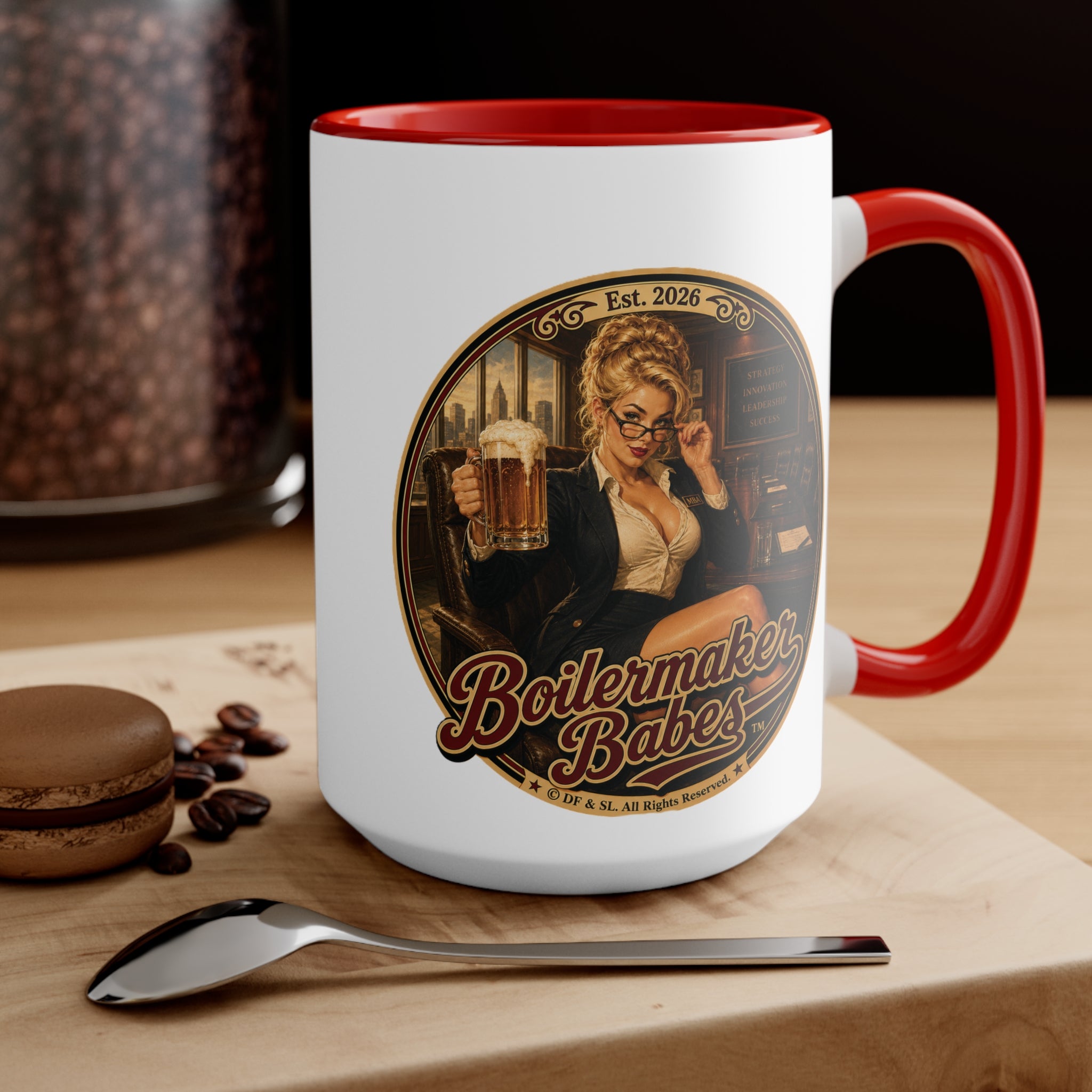 AB! (F) – 15oz. Accent Mug - Boilermaker Babes ™ Vintage Style Pin-Up Art