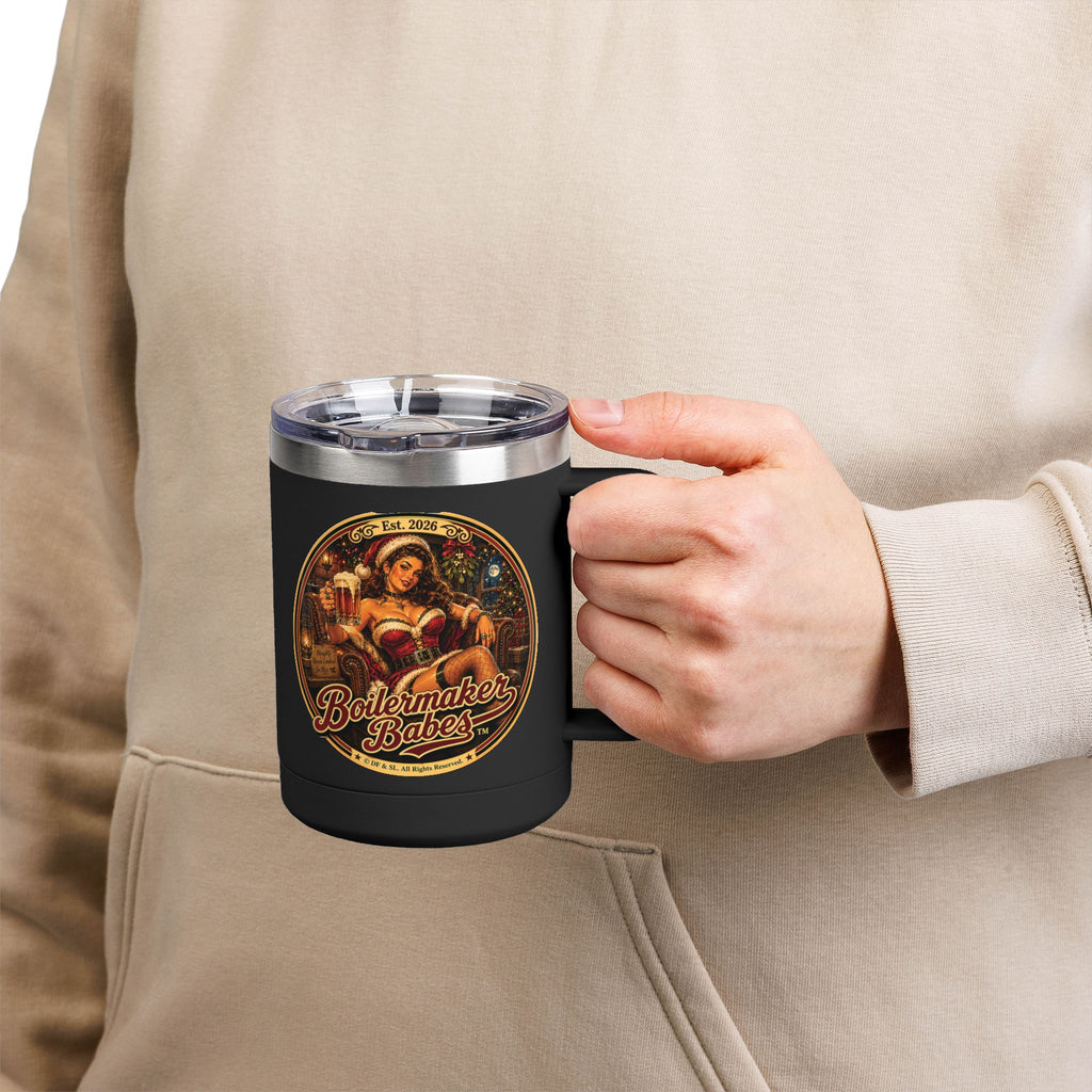 Claws! (F) – 15oz. Insulated Mug - Boilermaker Babes ™ Vintage Style Pin-Up Art