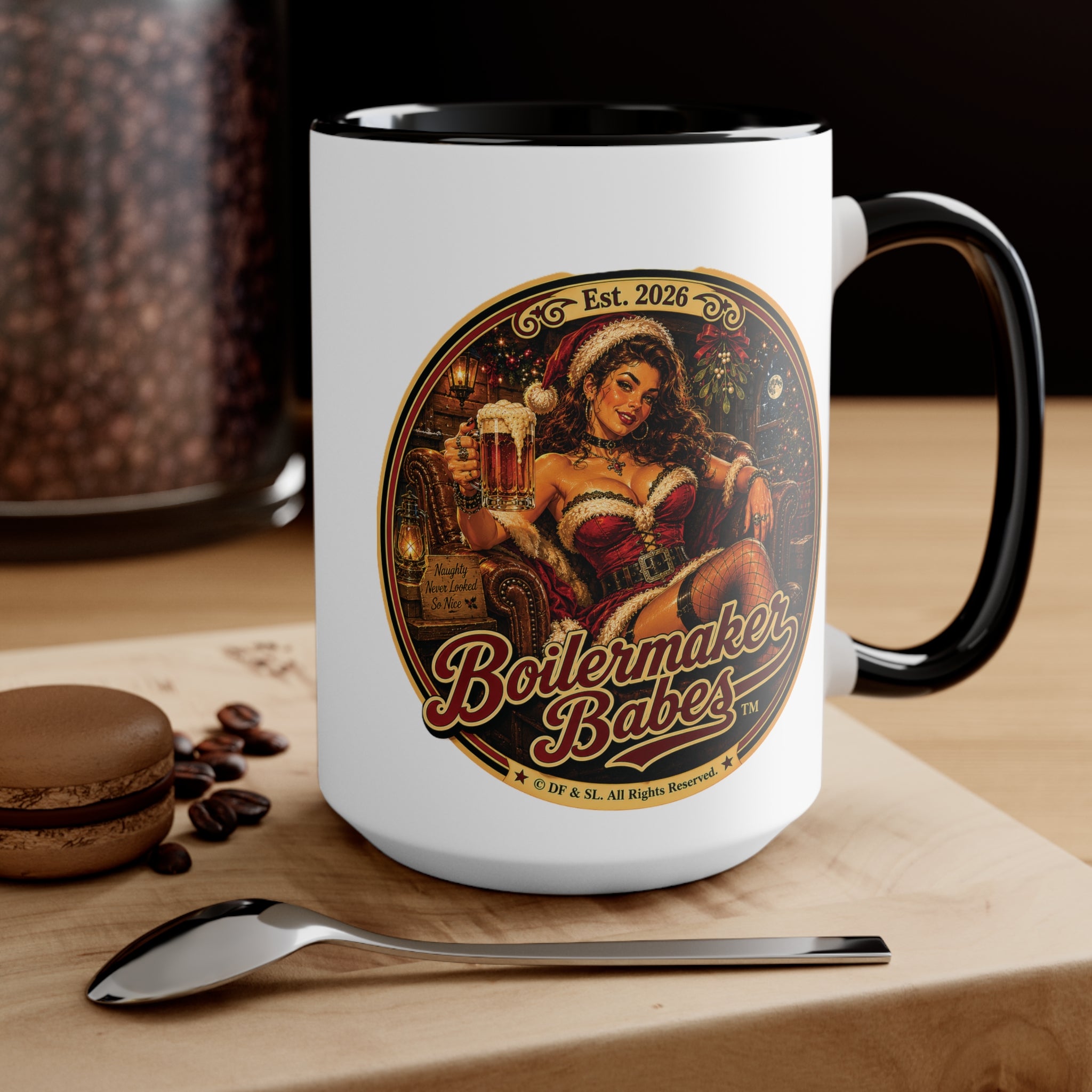 Claws! (F) – 15oz. Accent Mug - Boilermaker Babes ™ Vintage Style Pin-Up Art