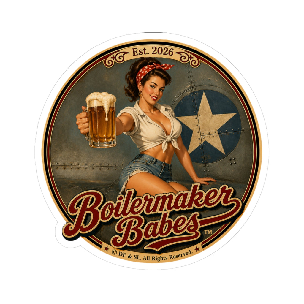 Rivets! (F) - Boilermaker Babes ™   — Retro Patriotic Pin-Up Vinyl Custom Cut Sticker