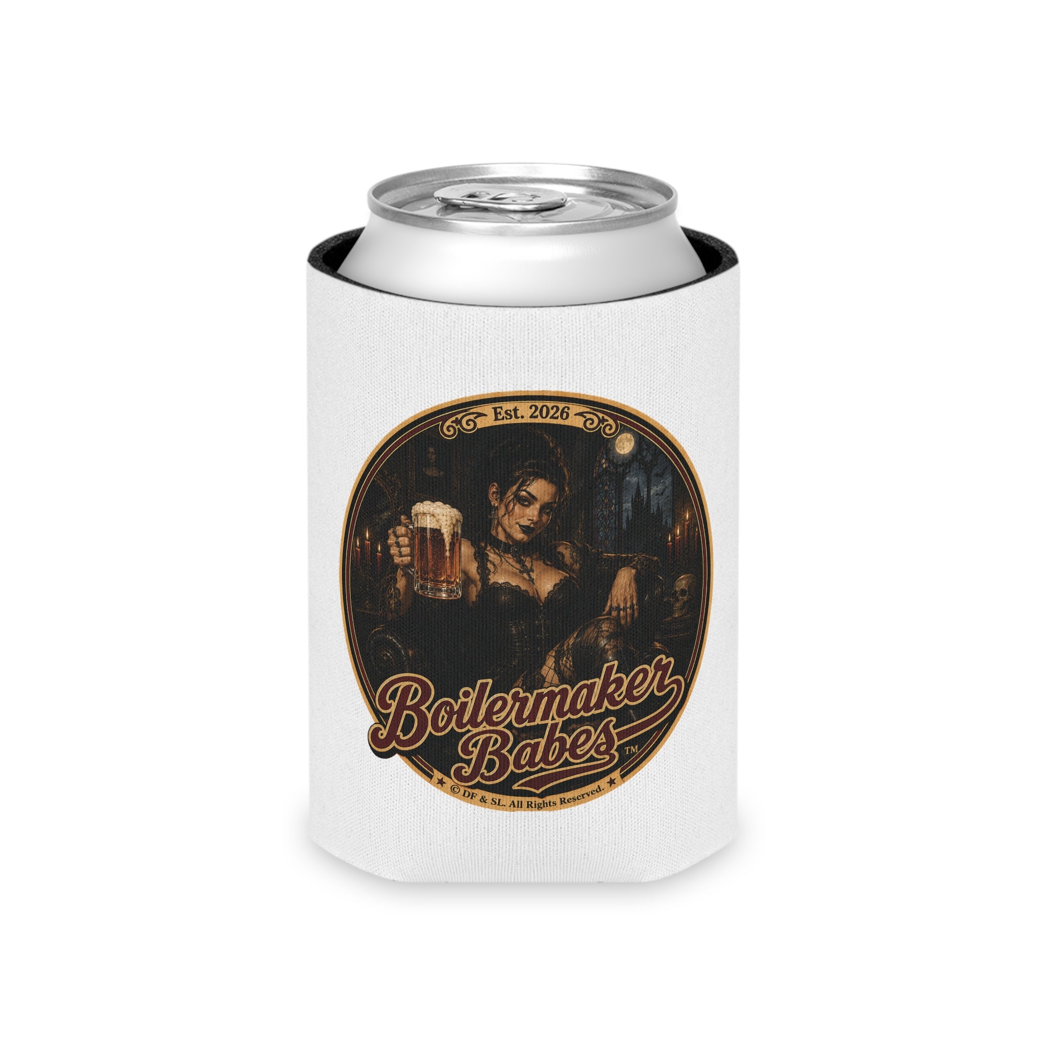 Spooki! (F) – Can Sleeve - Boilermaker Babes ™ Vintage Style Pin-Up Art