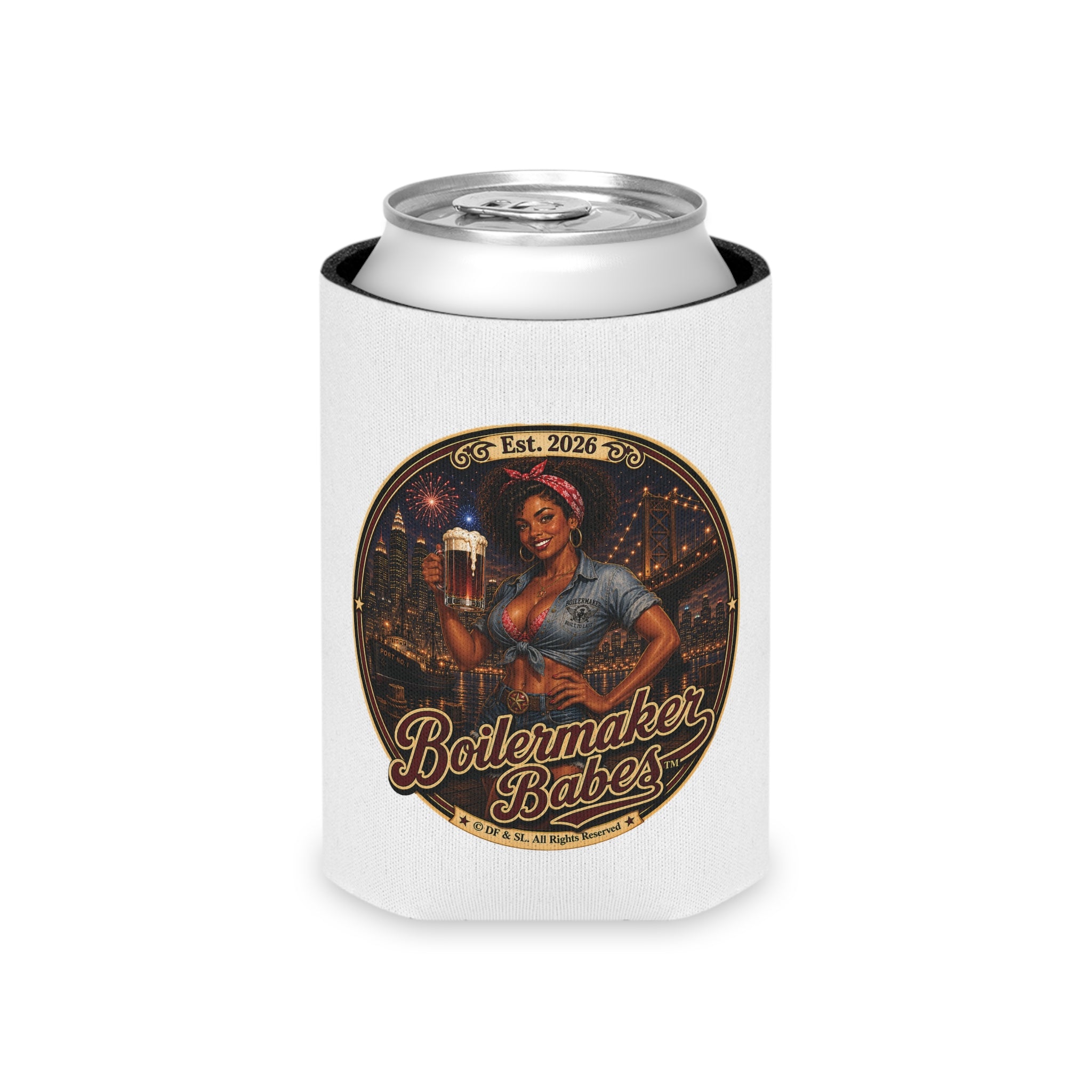 Docke! (M) – Can Sleeve - Boilermaker Babes ™ Vintage Style Pin-Up Art