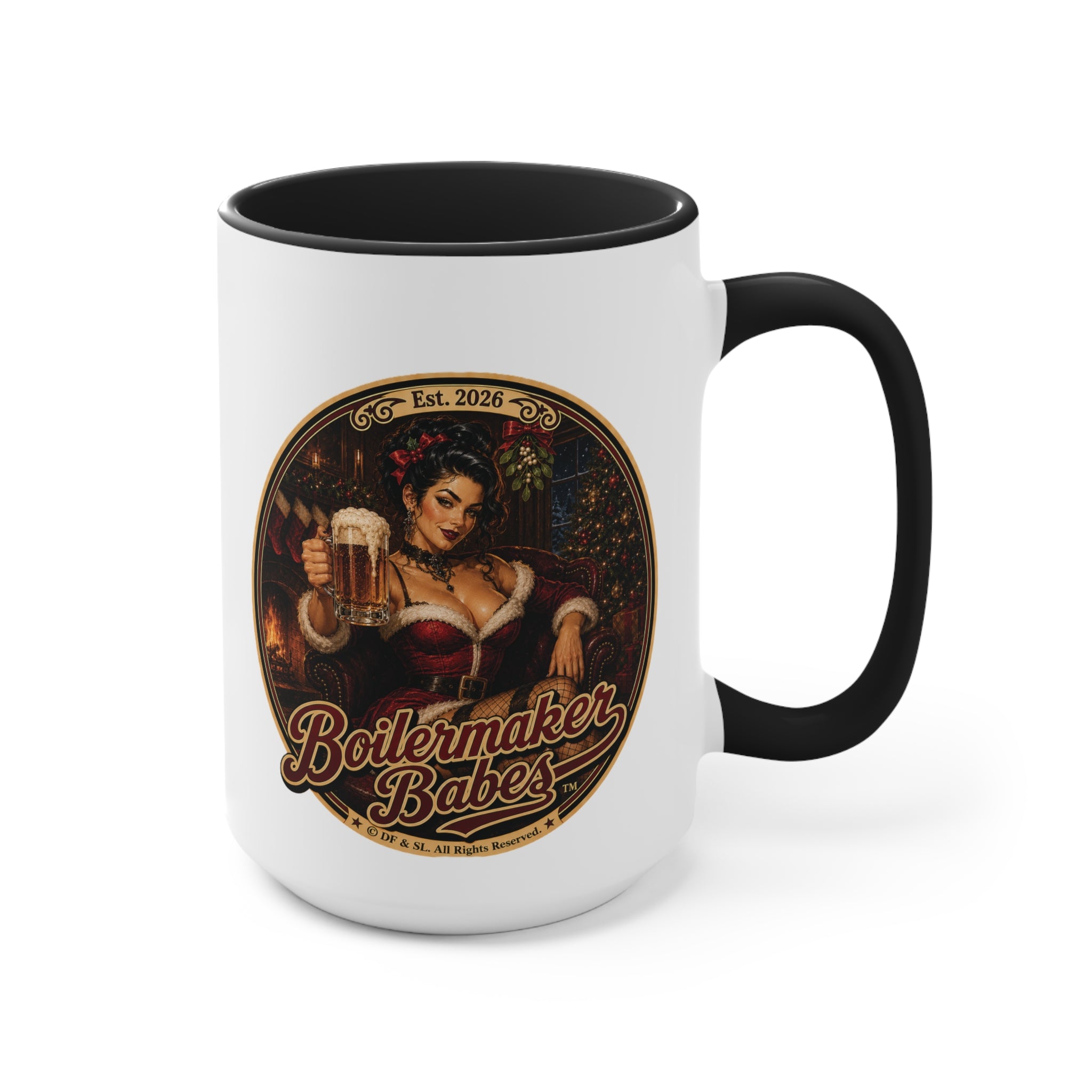 Sati! (F) – 15oz. Accent Mug - Boilermaker Babes ™ Vintage Style Pin-Up Art
