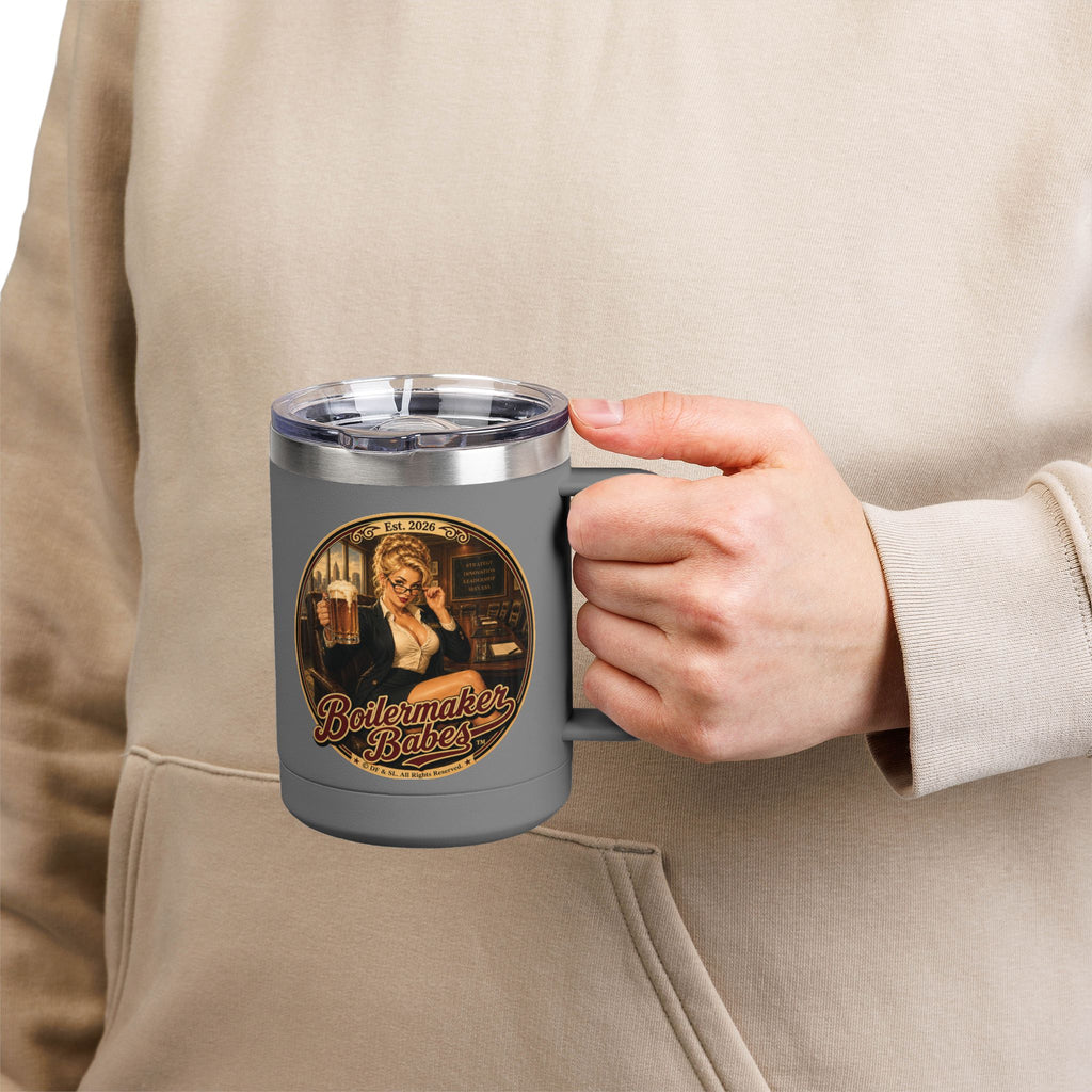 AB! (F) – 15oz. Insulated Mug - Boilermaker Babes ™ Vintage Style Pin-Up Art